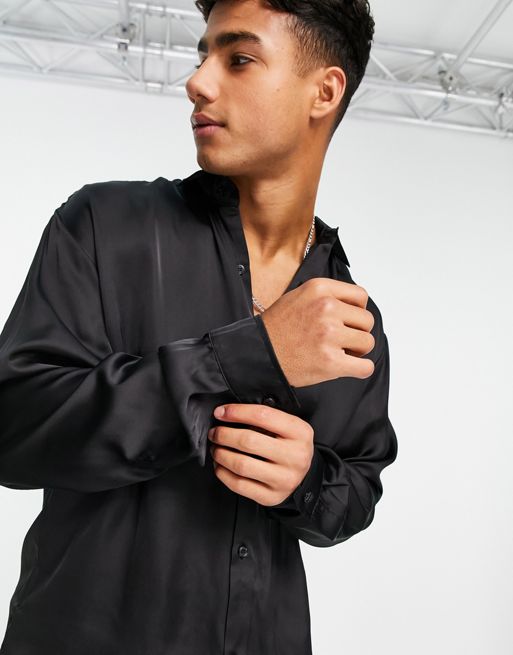 Party Button Up Satin Shirt