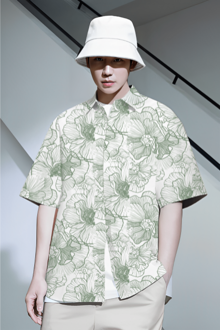 Bold florals short sleeve shirt