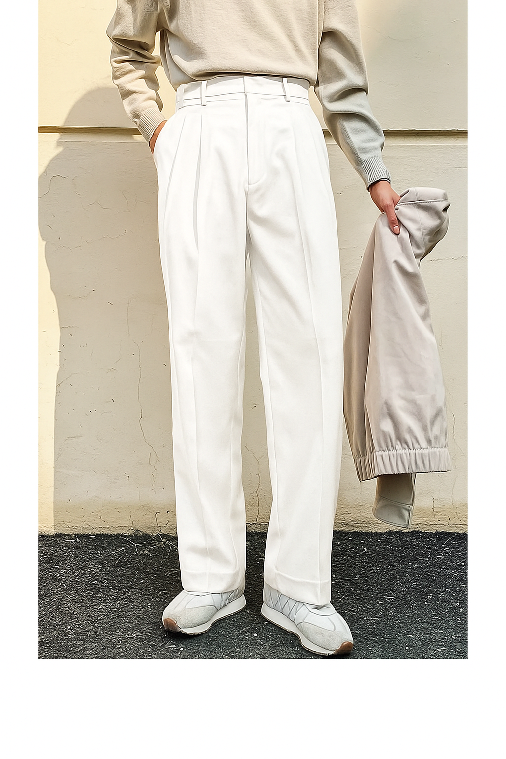 Vintage Linen High Waist Straight Fit Trousers