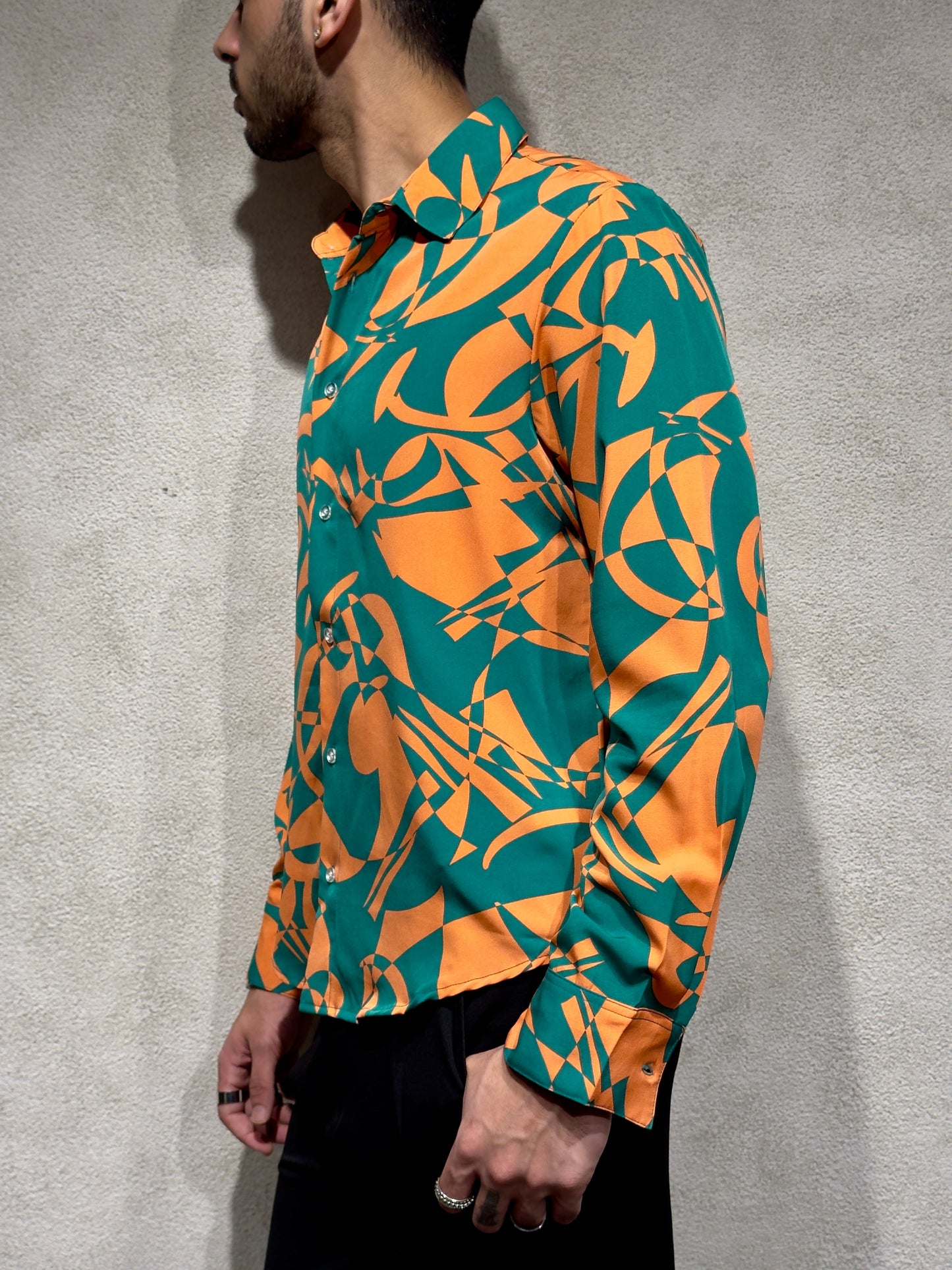 Abstract Rhythm Print Full Sleeves Shirt