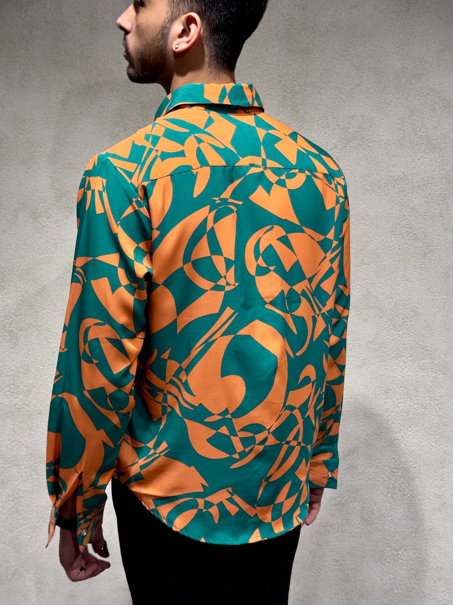 Abstract Rhythm Print Full Sleeves Shirt