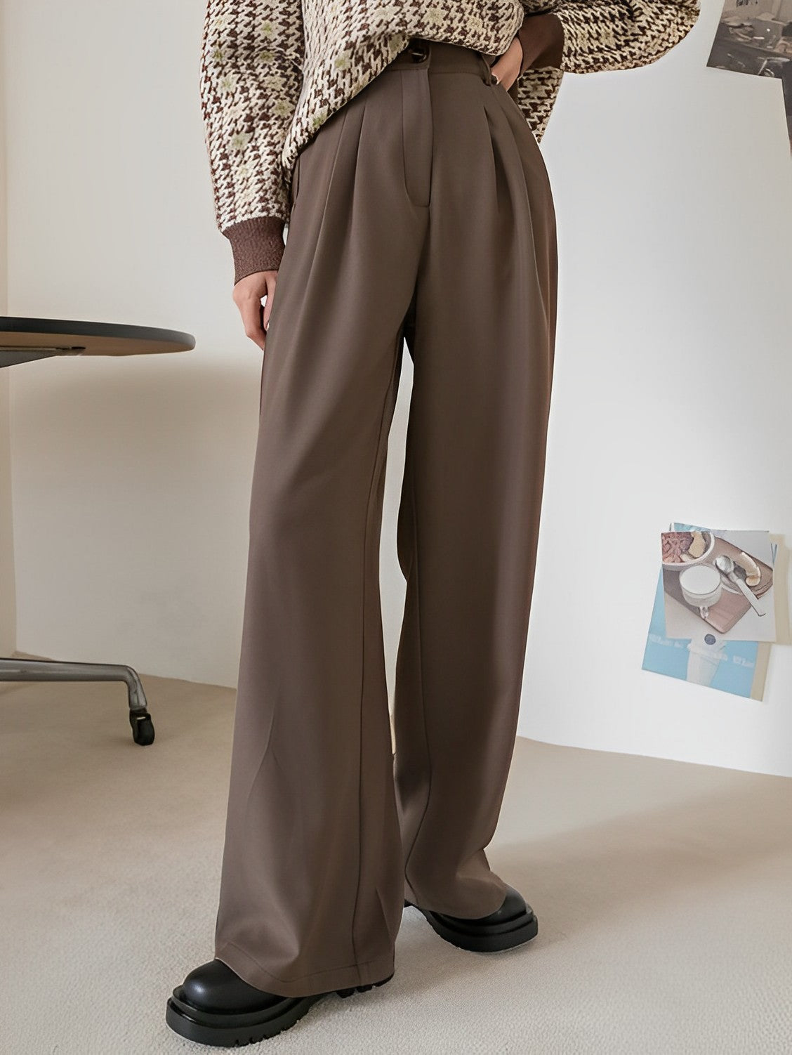 Coco Brown Korean Relaxed Pants