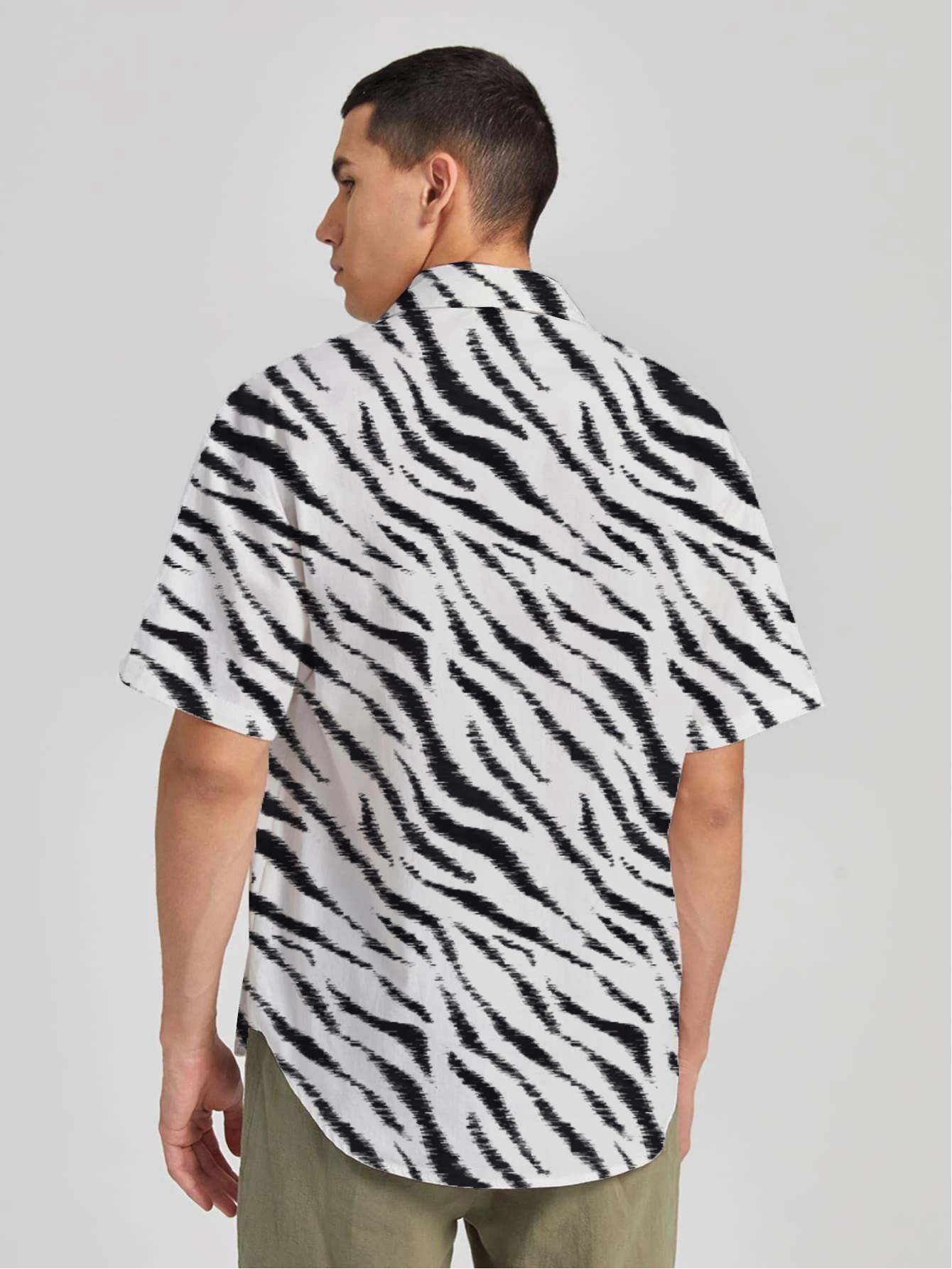 zebra print short sleeve shirt