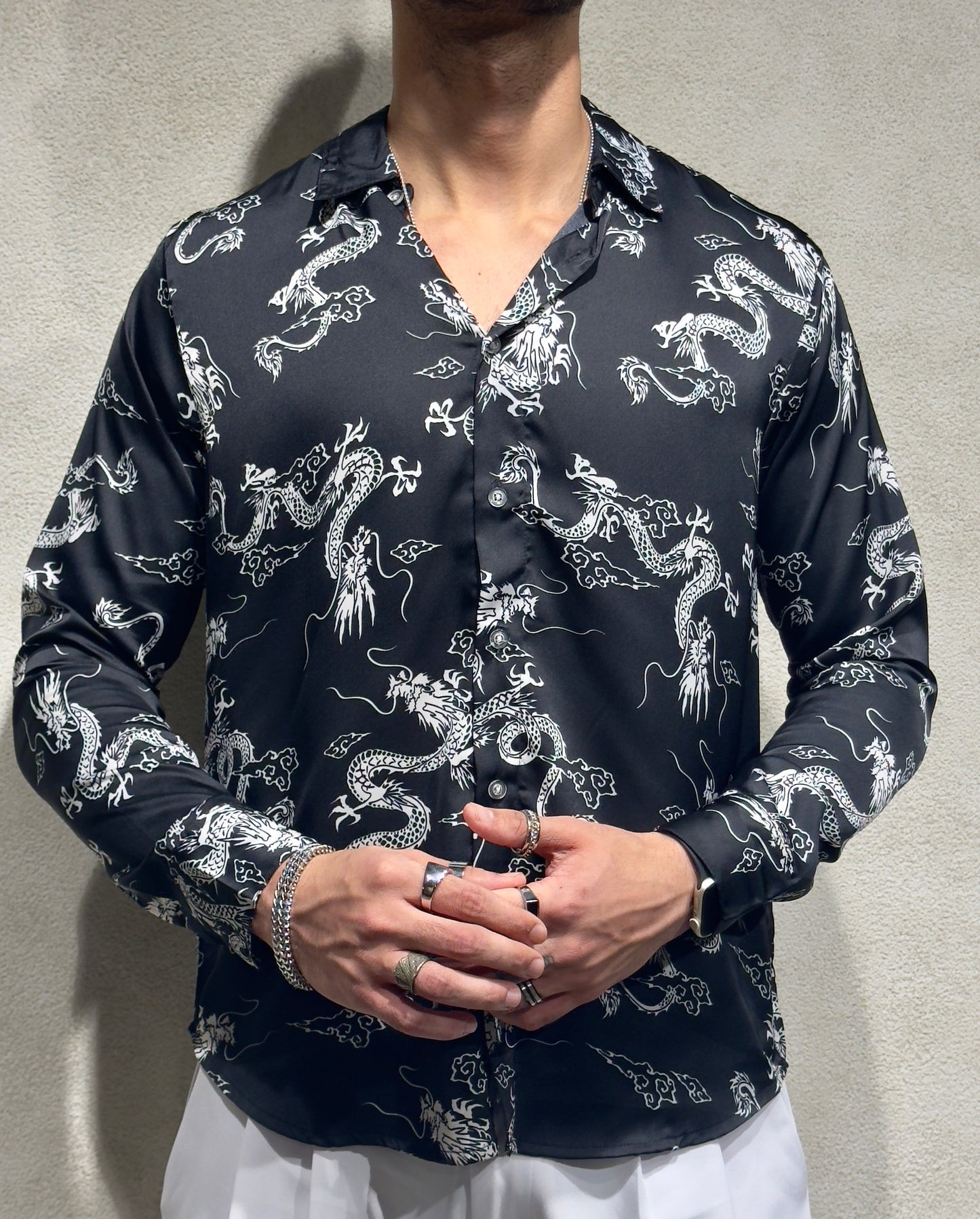 Mystic Dragon Print Full Sleeves Shirt