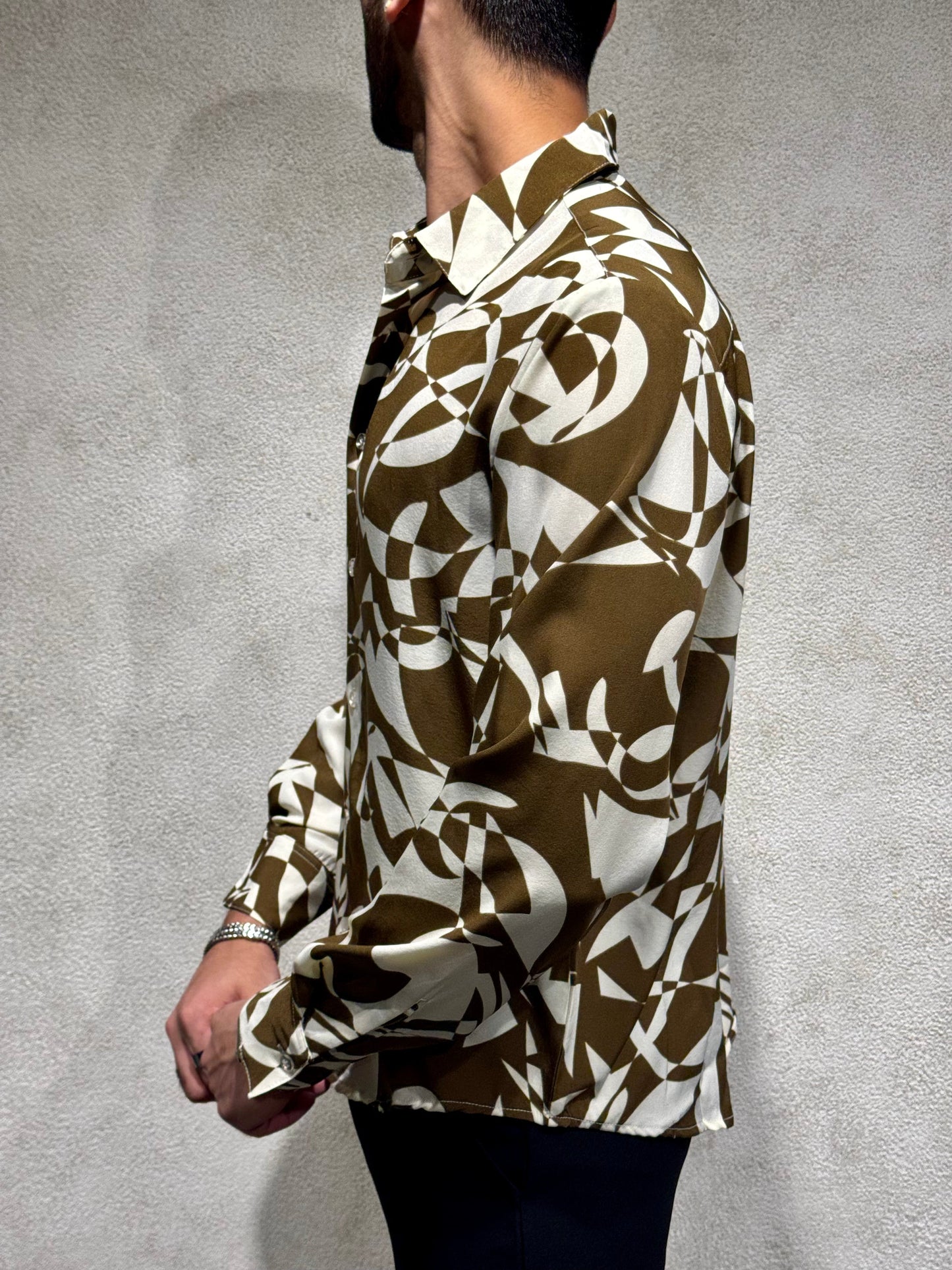 Abstract Rhythm Print Full Sleeves Shirt