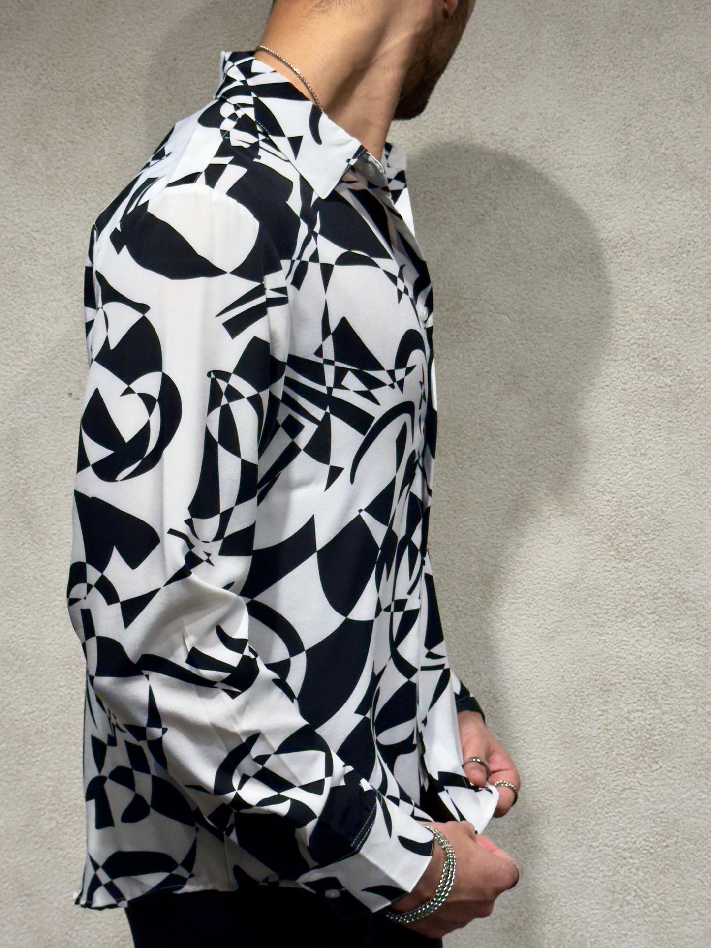 Abstract Rhythm Print Full Sleeves Shirt