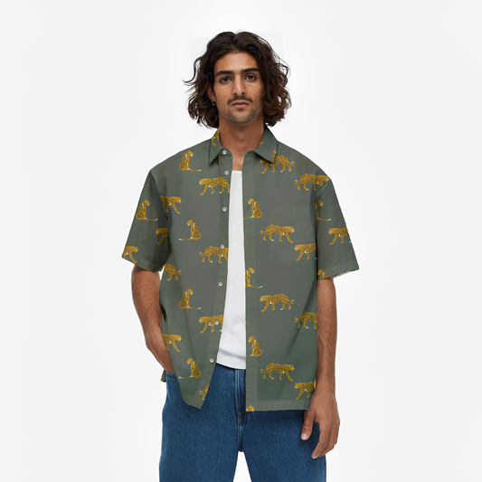 Cheetah print short sleeve shirt