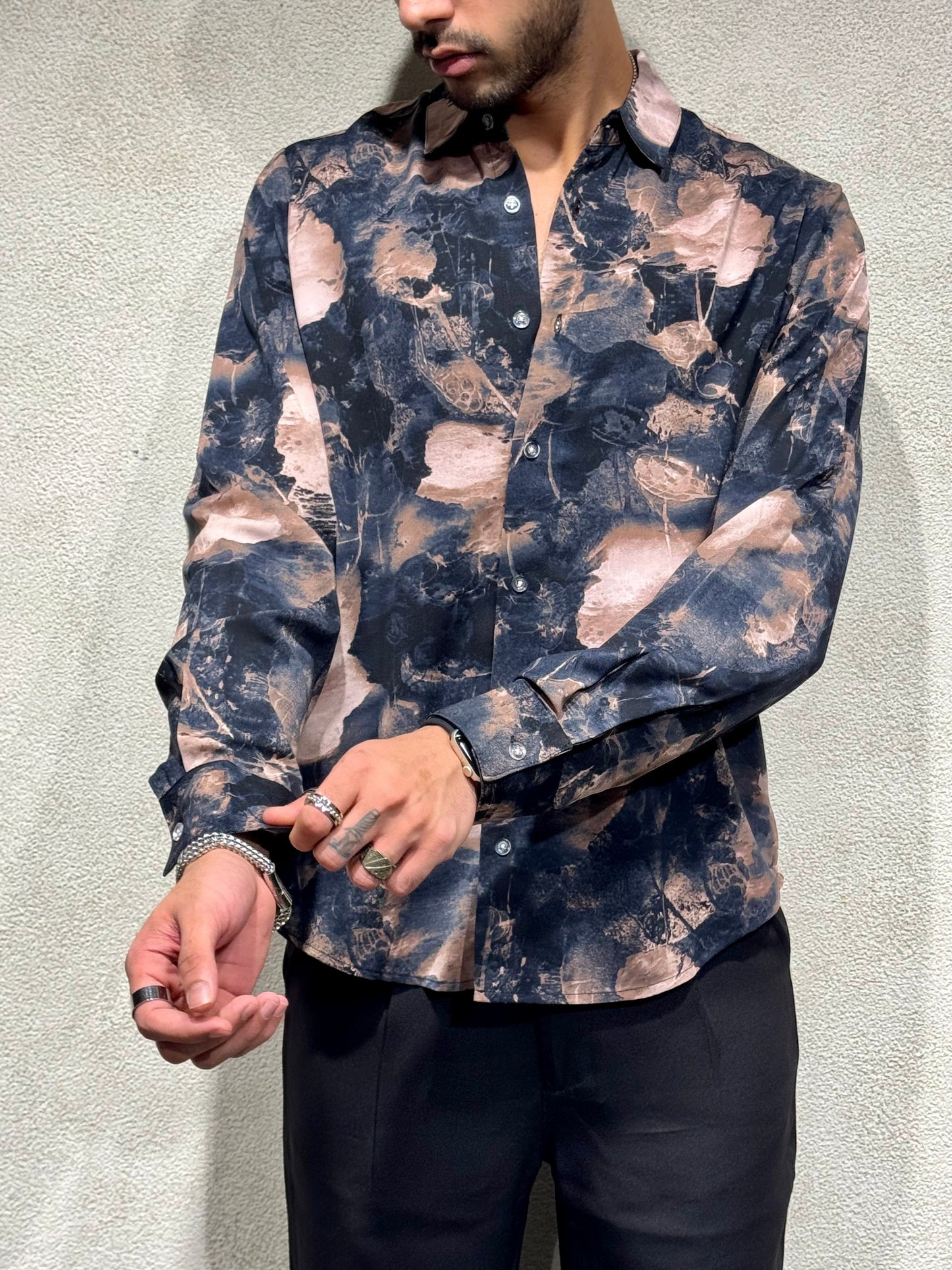 Earthbound Abstract Print Full Sleeves Shirt