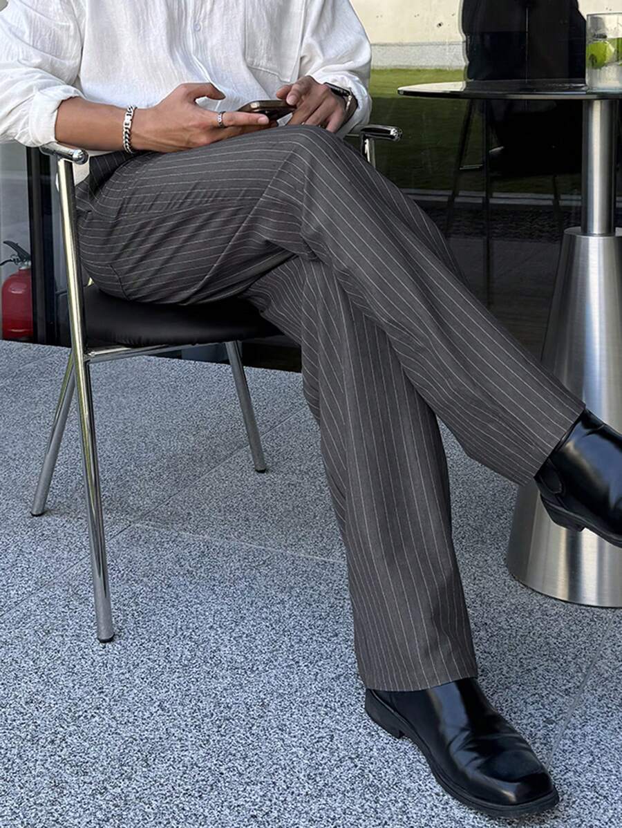 Korean Inspired Classic Stripe Trousers