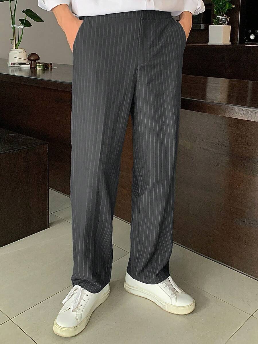 Korean Inspired Classic Stripe Trousers