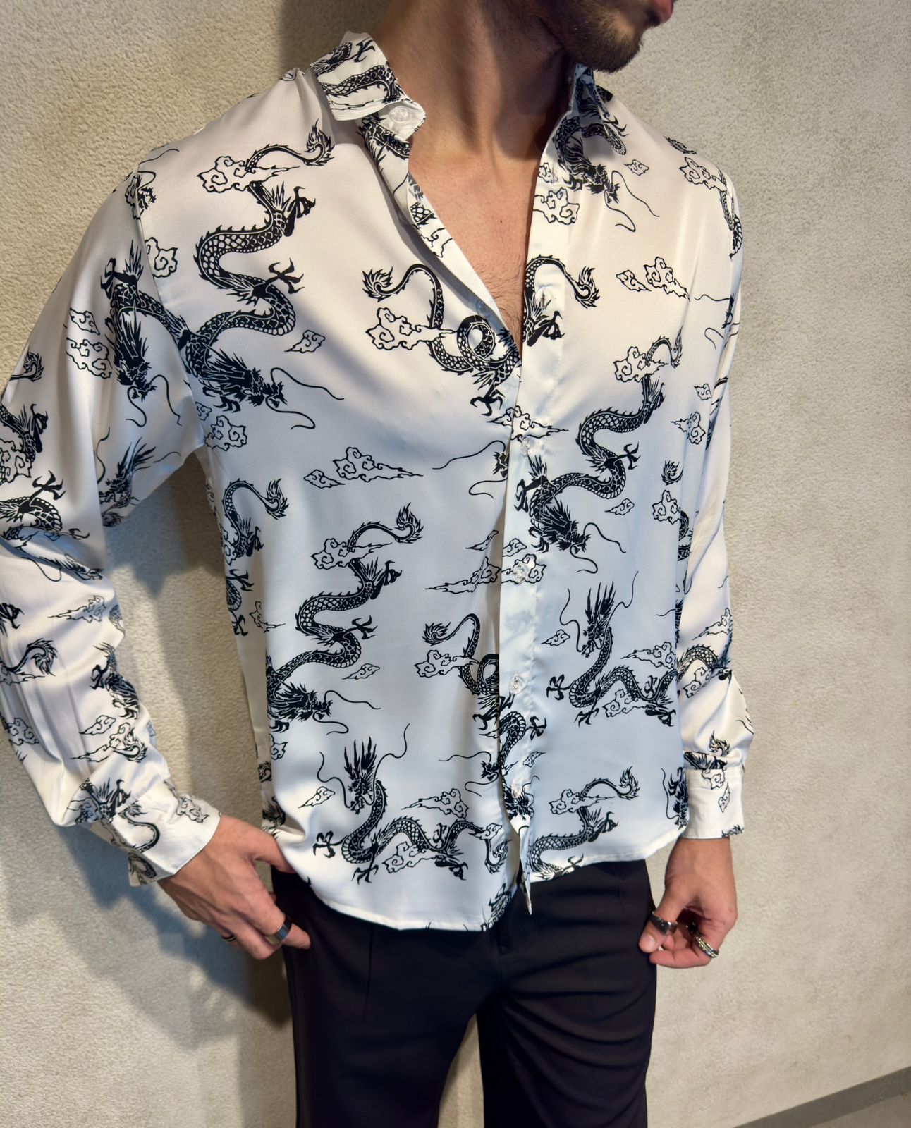 Mystic Dragon Print Full Sleeves Shirt