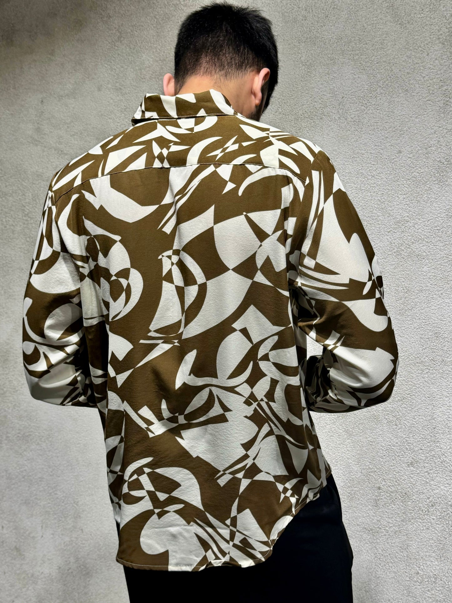 Abstract Rhythm Print Full Sleeves Shirt