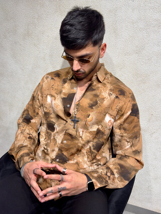 Earthbound Abstract Print Full Sleeves Shirt