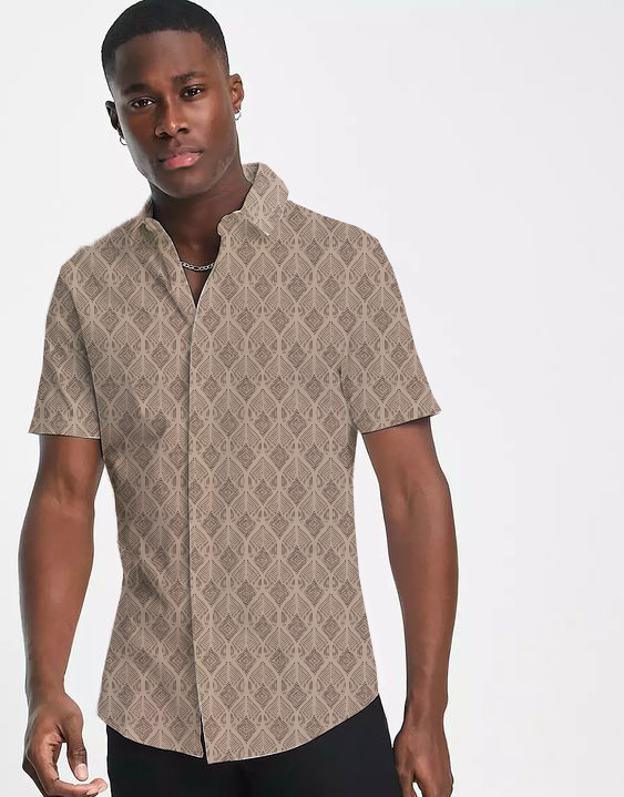 Earthy print Short sleeve shirt