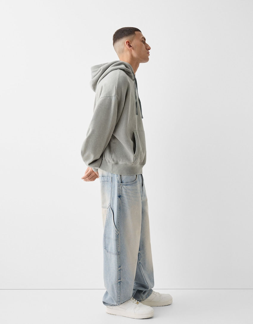 Faded Balloon-Fit Carpenter Jeans