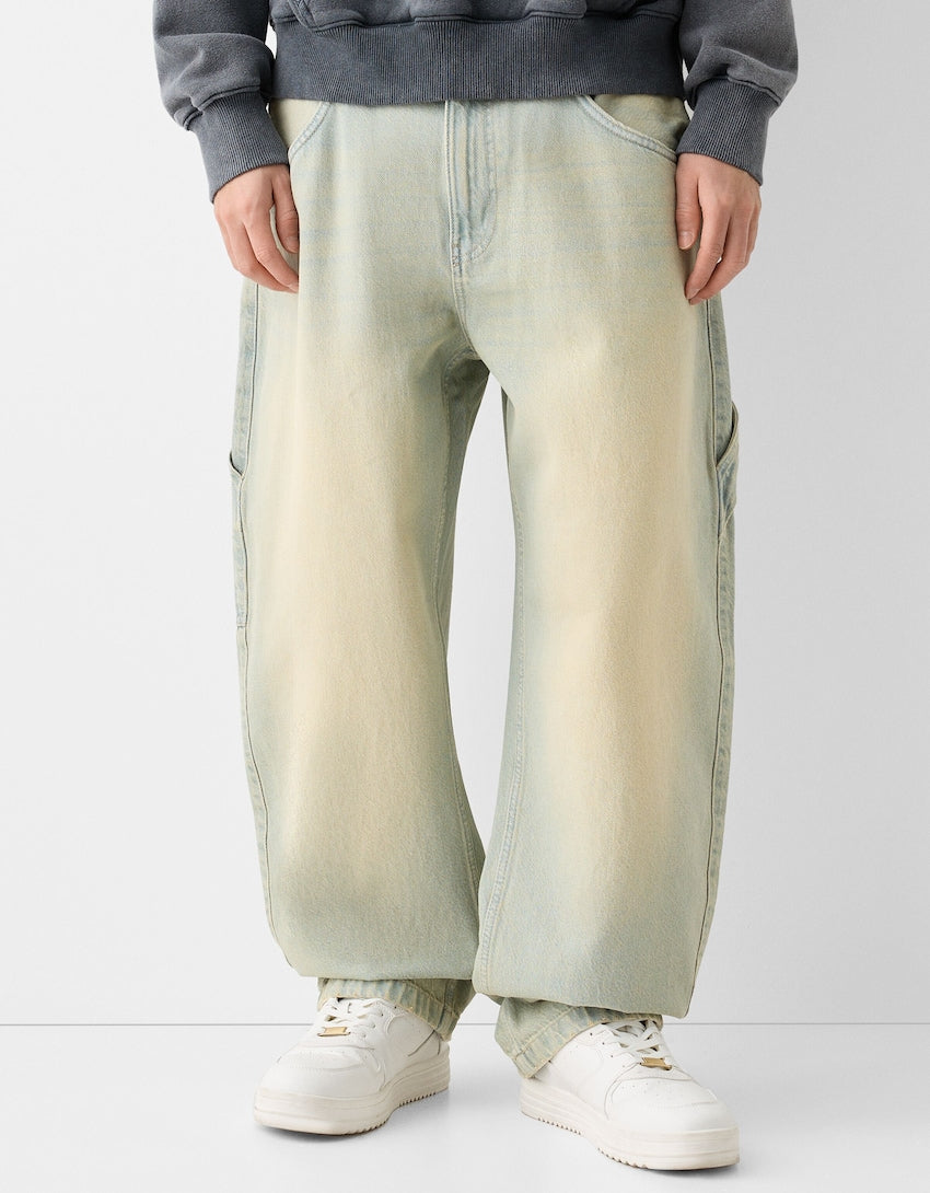 Faded Balloon-Fit Carpenter Jeans