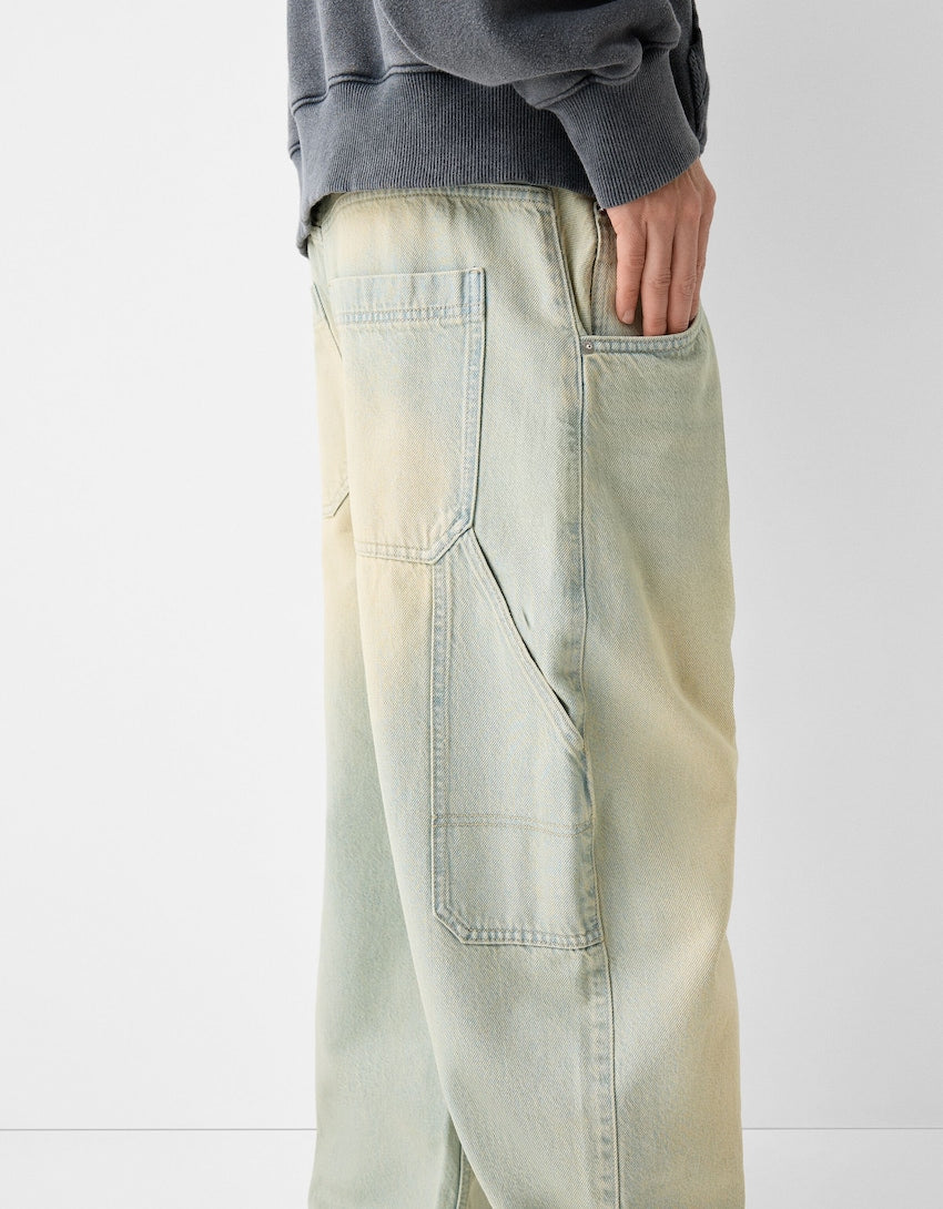 Faded Balloon-Fit Carpenter Jeans