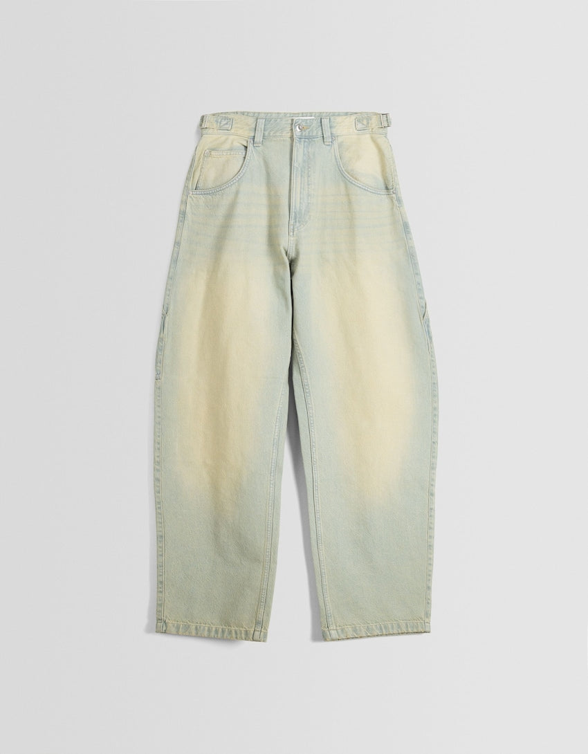 Faded Balloon-Fit Carpenter Jeans