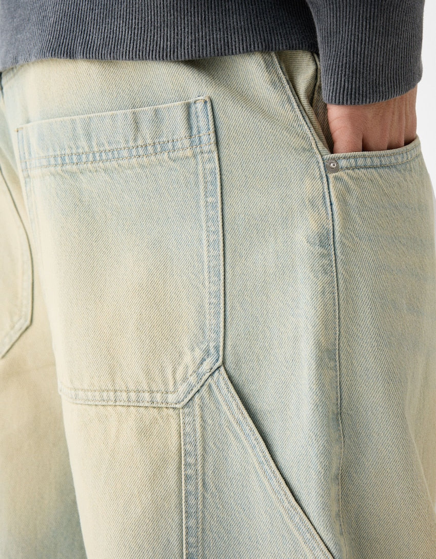 Faded Balloon-Fit Carpenter Jeans