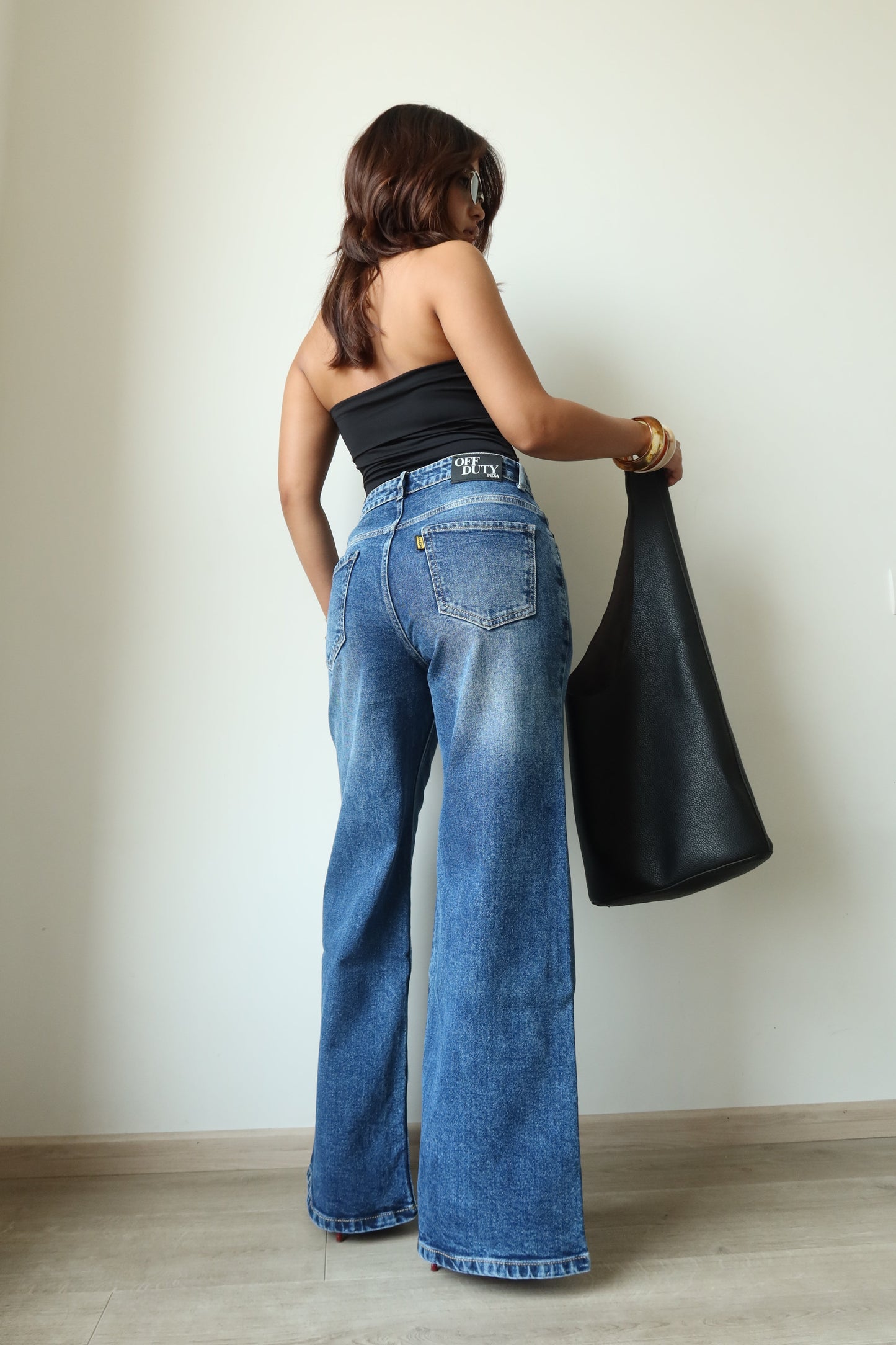 Dark Horizon Stone Wash Wide Leg Jeans