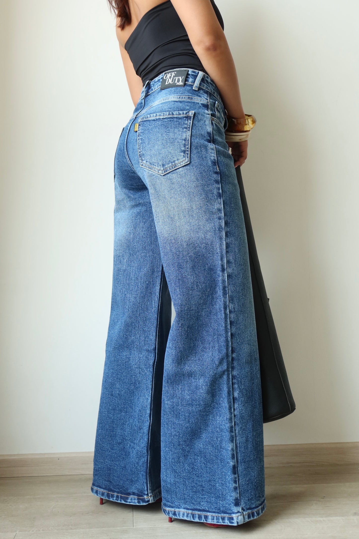 Dark Horizon Stone Wash Wide Leg Jeans