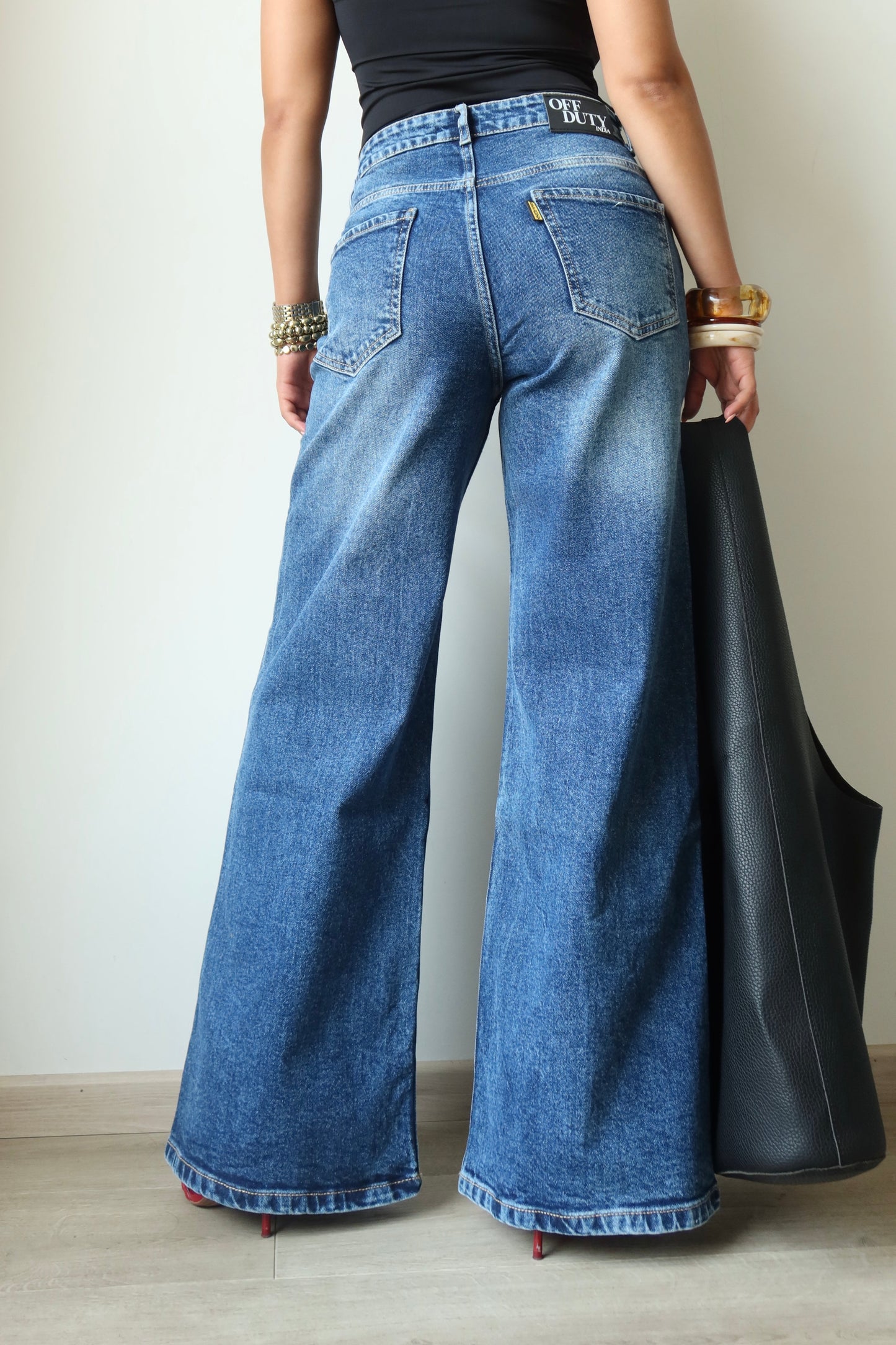 Dark Horizon Stone Wash Wide Leg Jeans