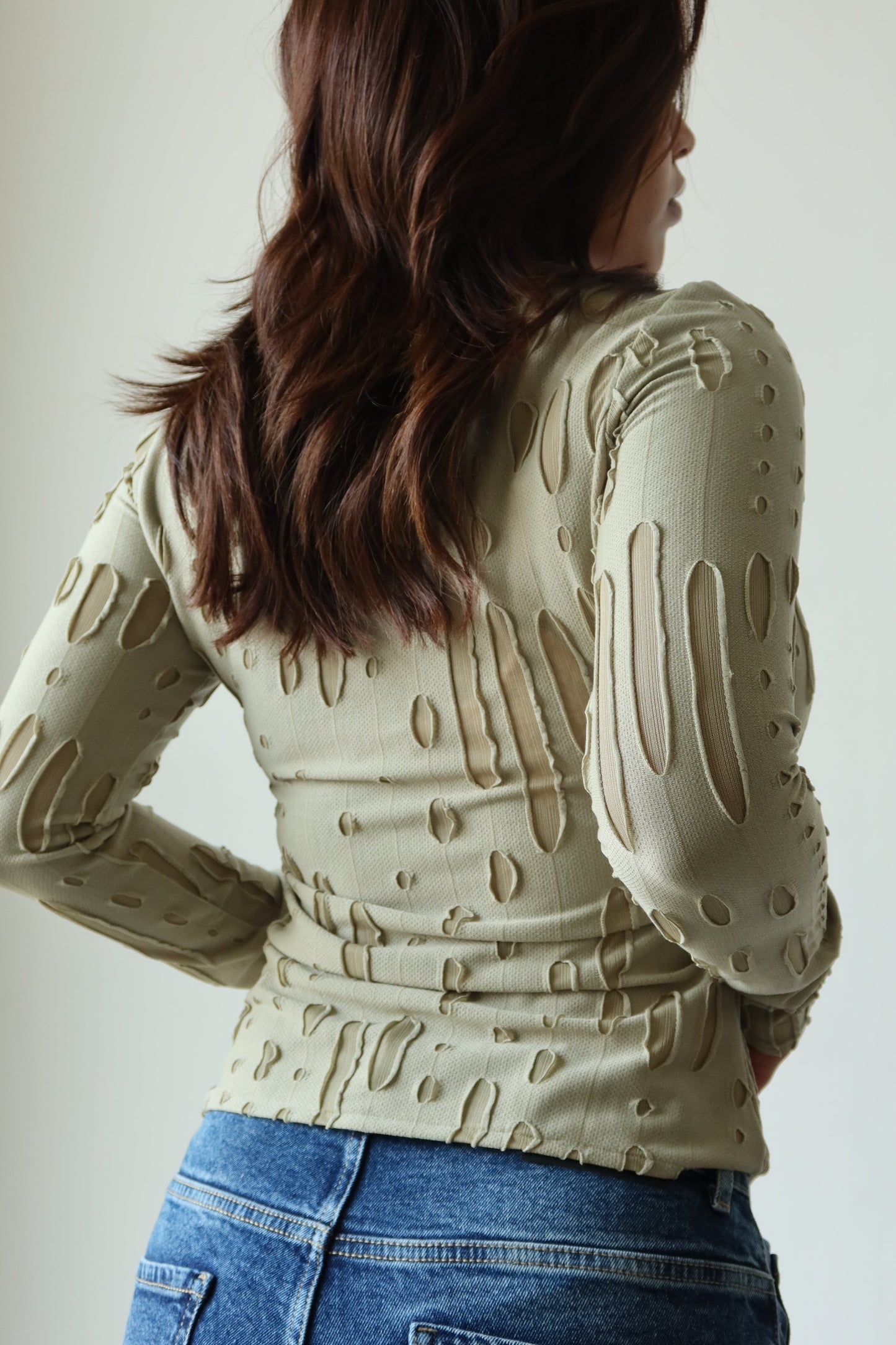 Amberline Ripped Fitted Top