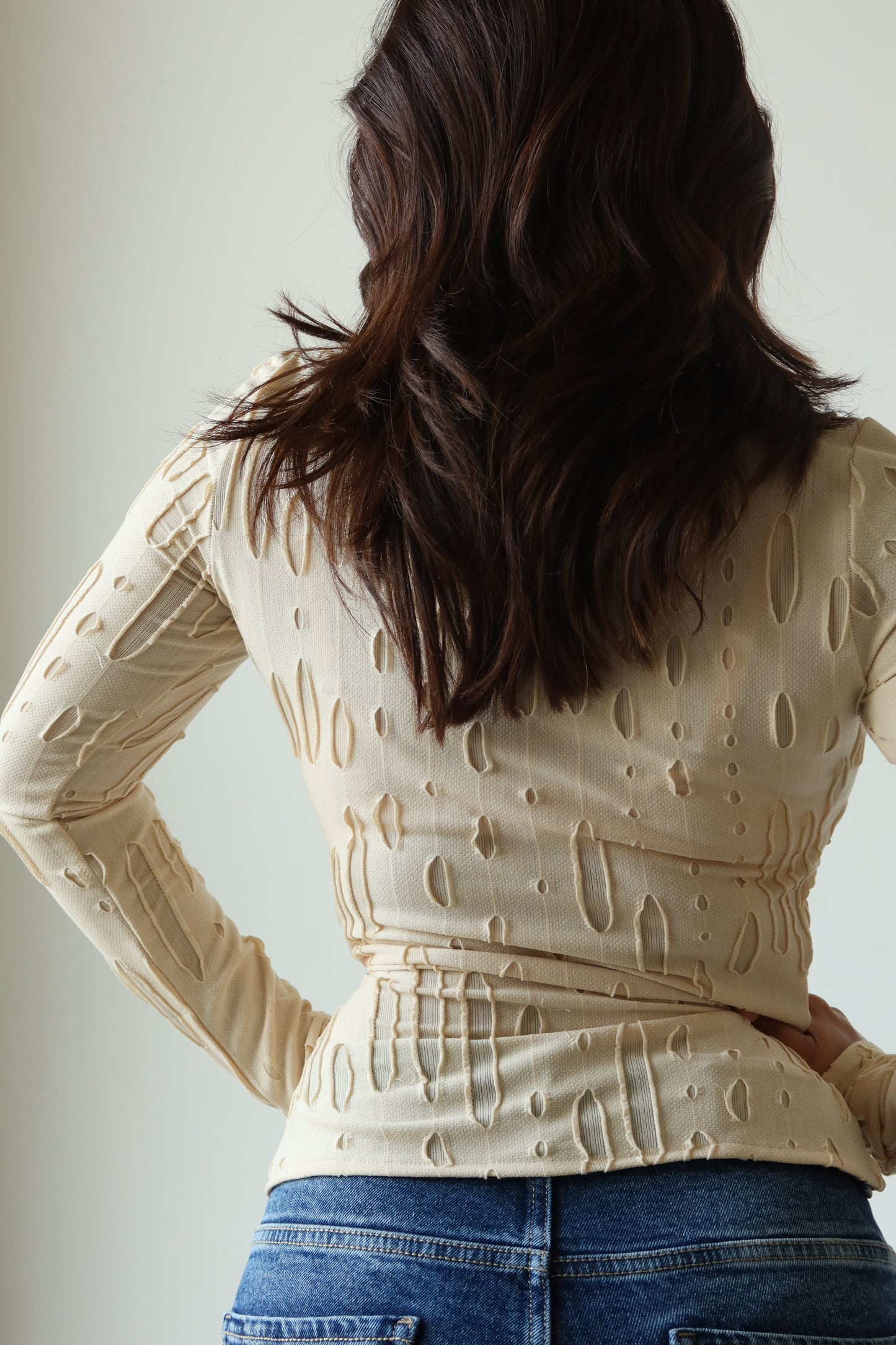 Amberline Ripped Fitted Top