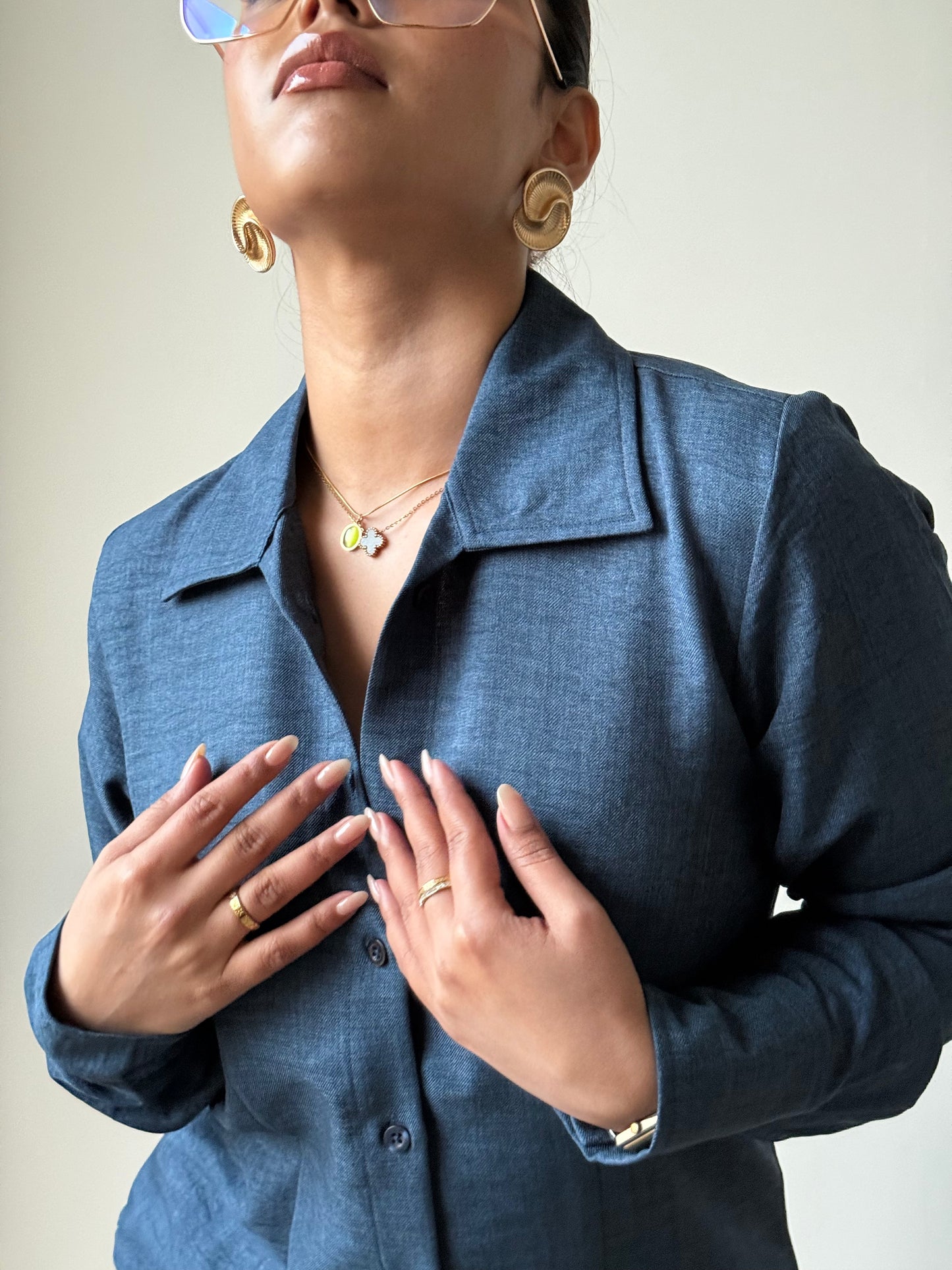 Sculpted Waistline Classic Shirt