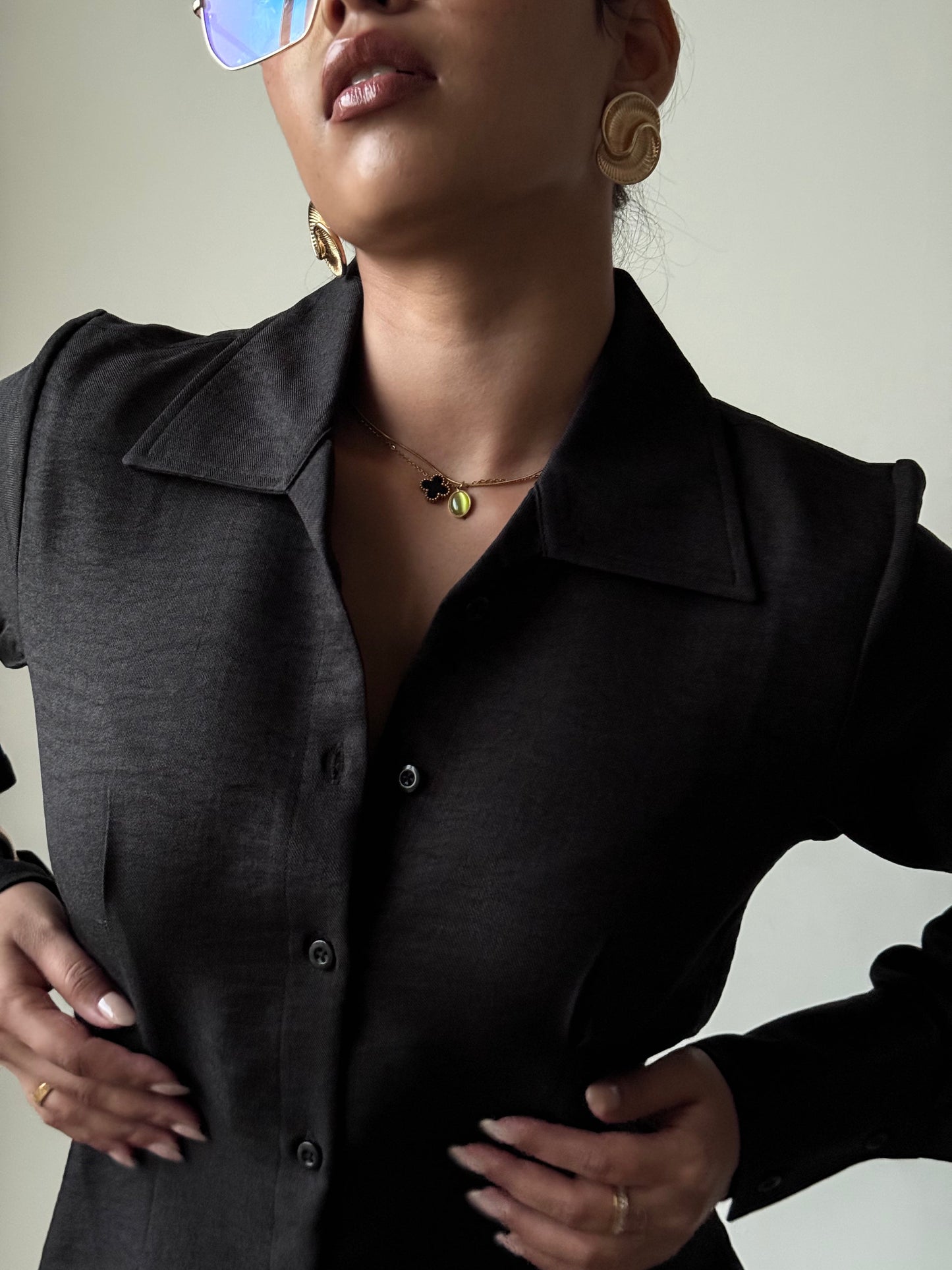 Sculpted Waistline Classic Shirt
