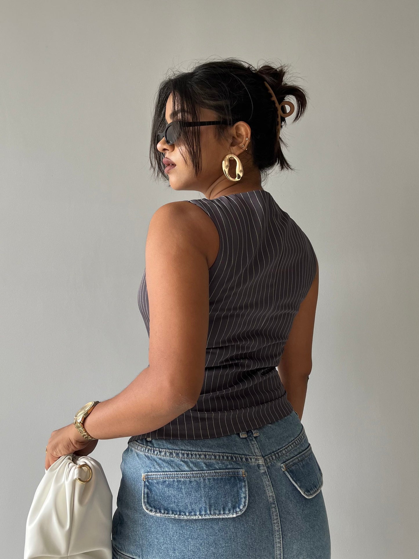 Contoured Stripe Vest