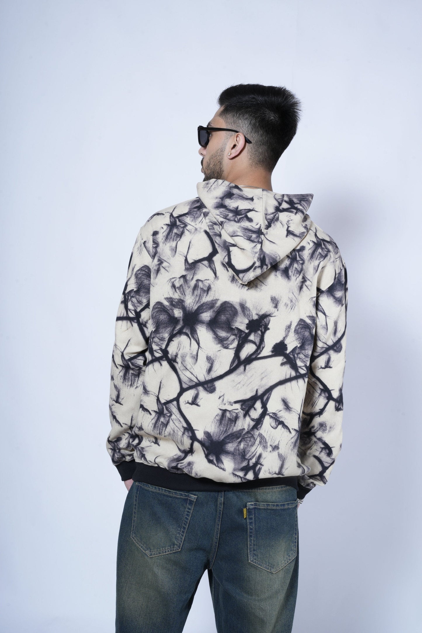 Abstract Smoke Print Oversize Hoodie