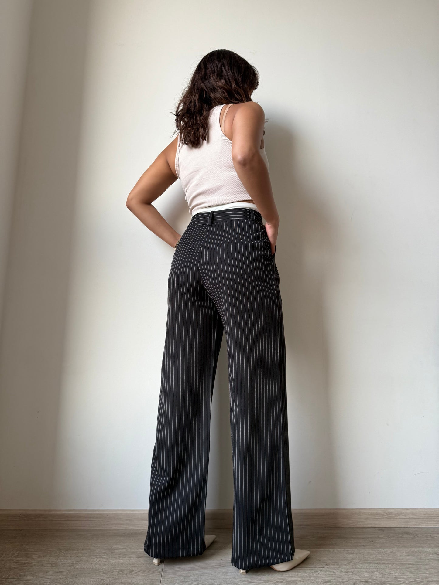 Striped Boxer Wide Leg Trousers
