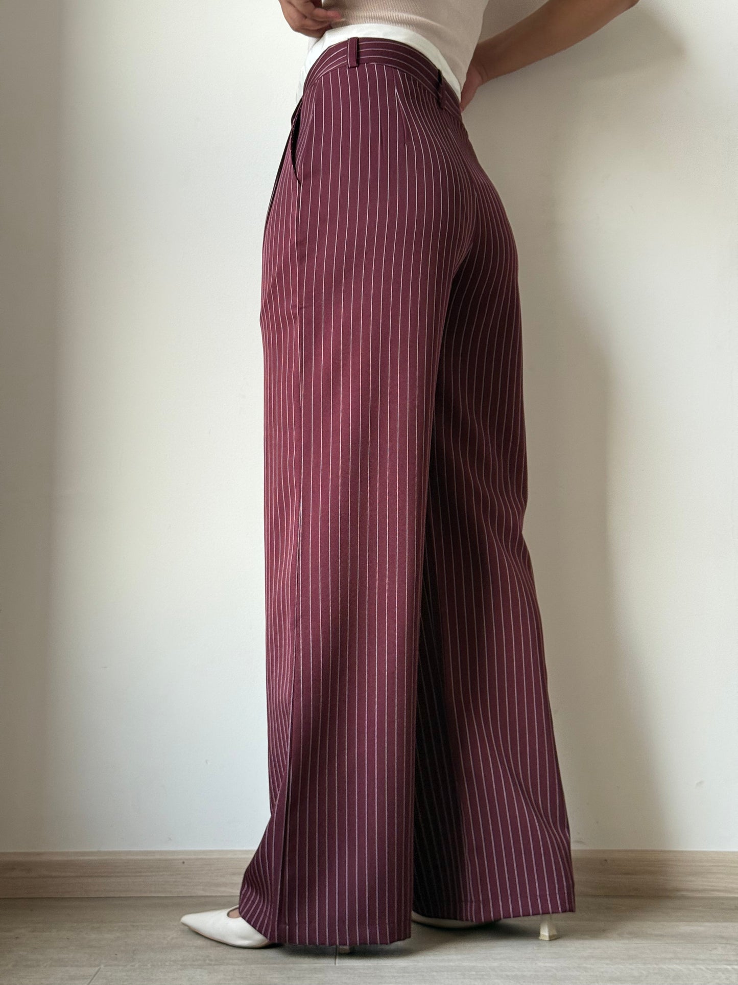 Striped Boxer Wide Leg Trousers