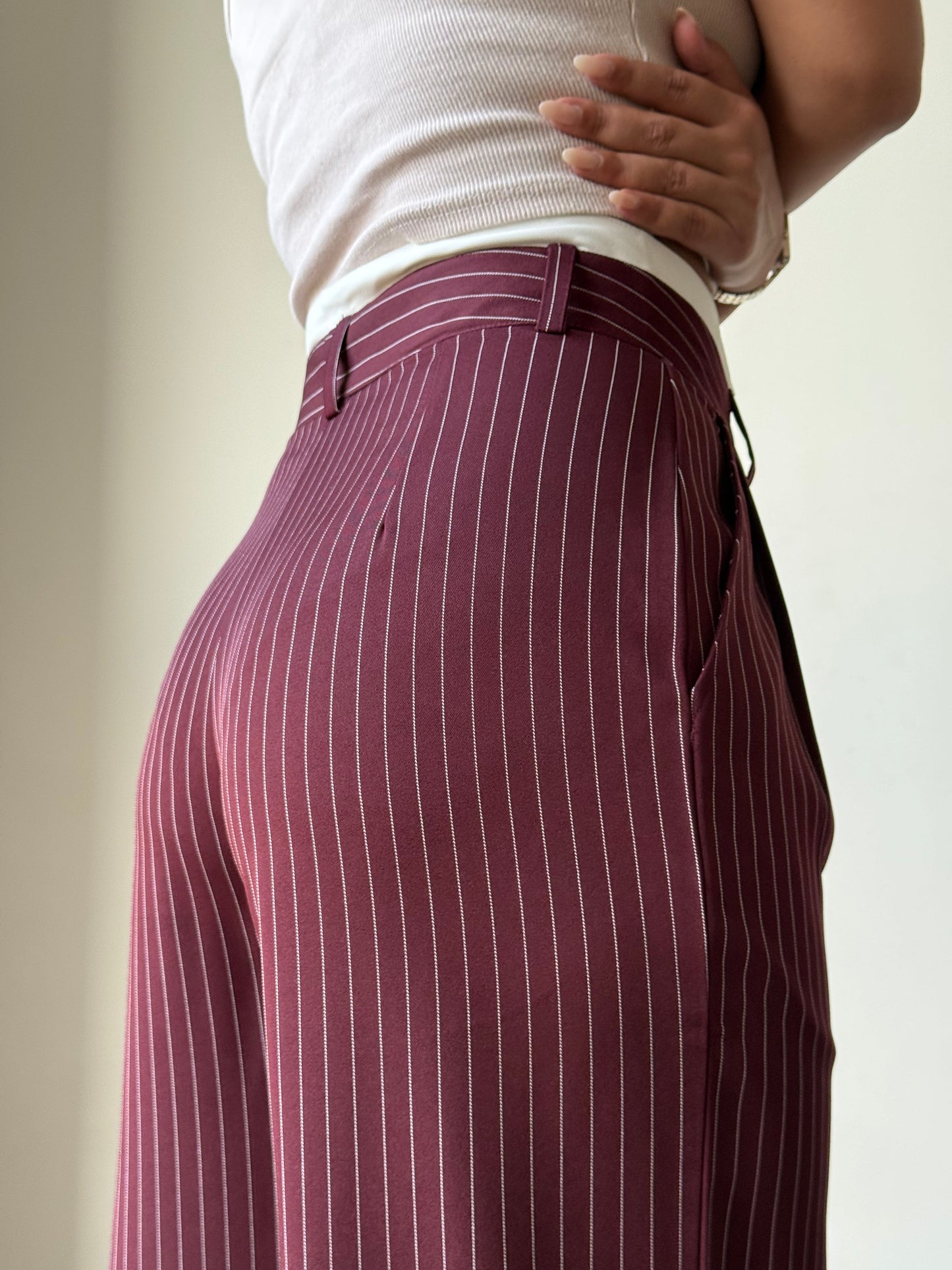 Striped Boxer Wide Leg Trousers