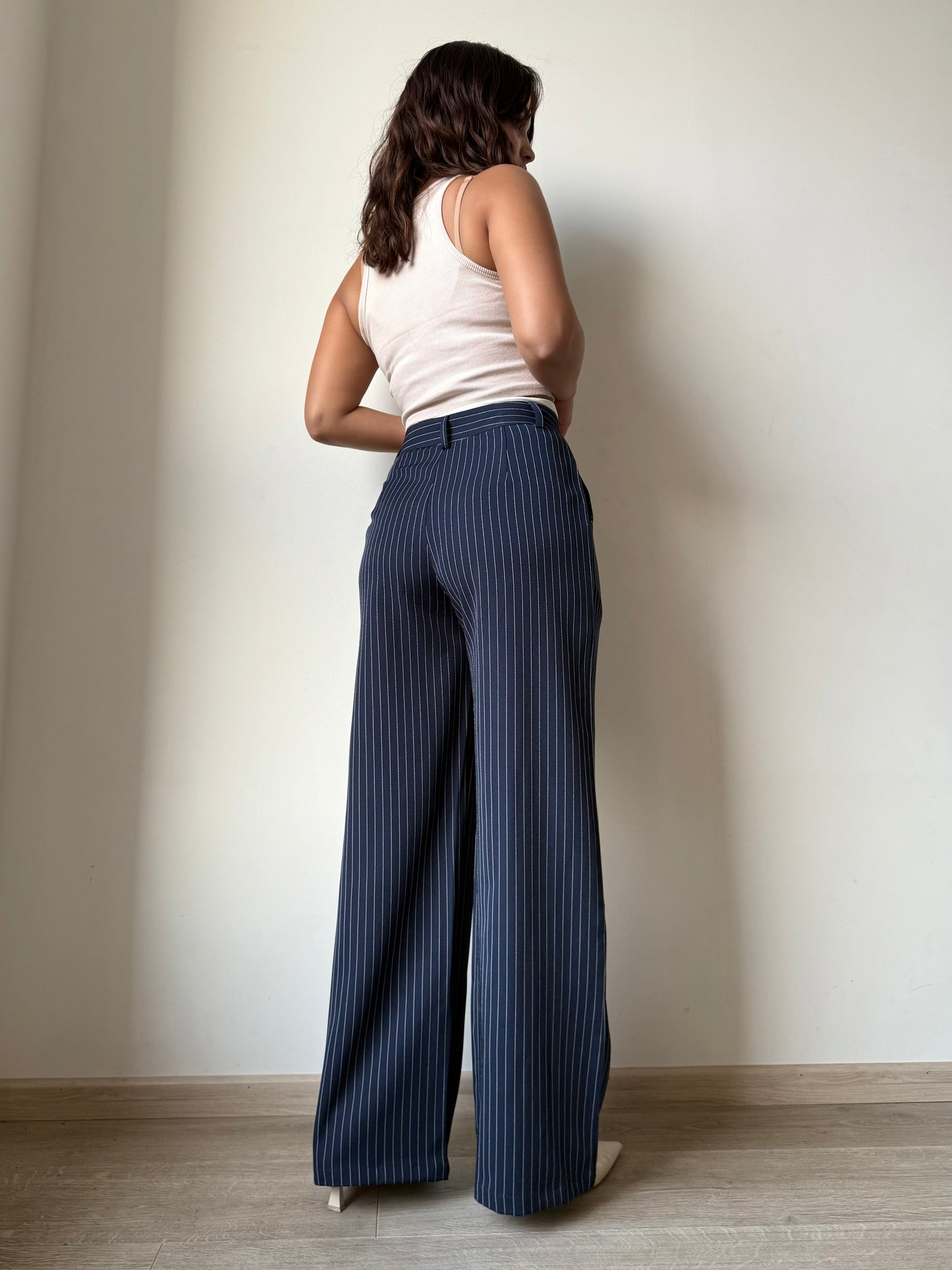 Striped Boxer Wide Leg Trousers