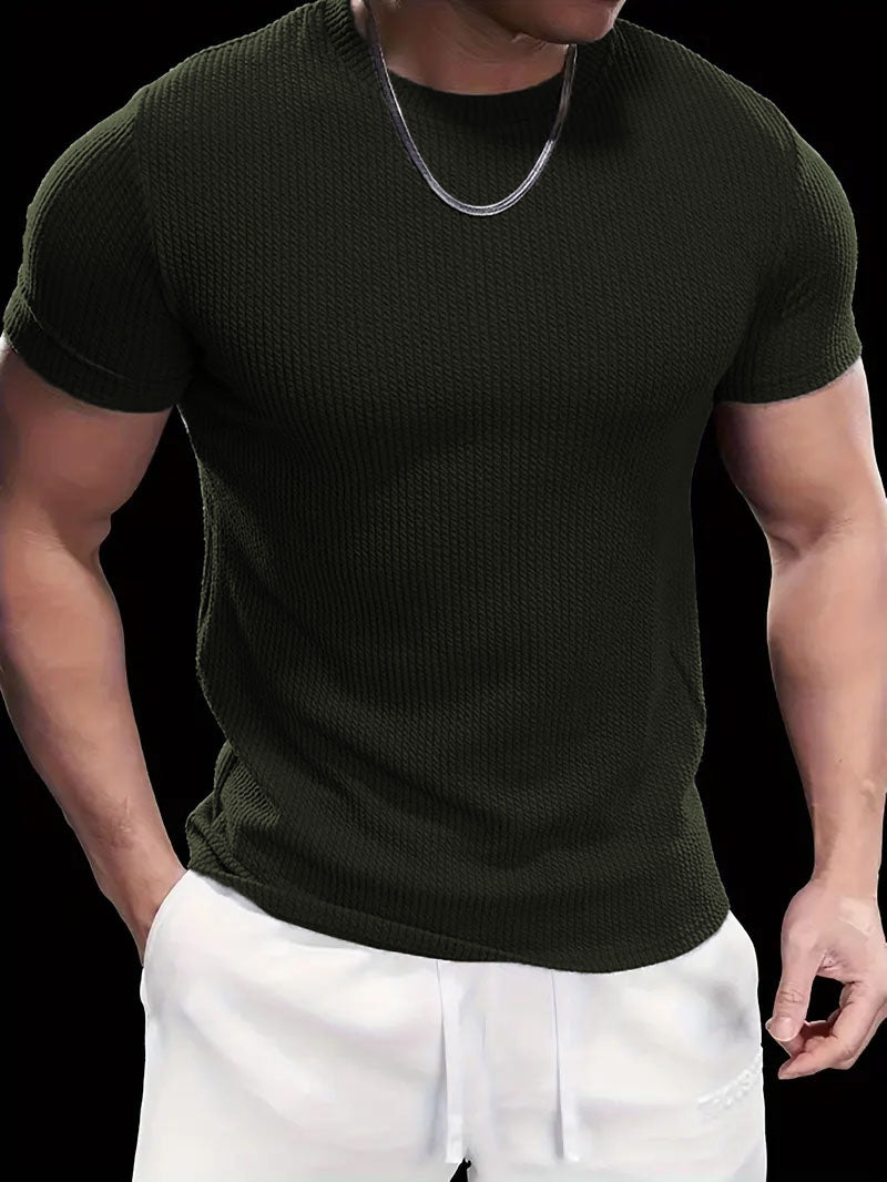 Premium Textured Round Neck T- Shirt