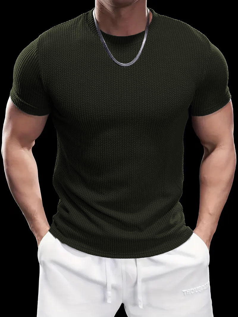 Premium Textured Round Neck T- Shirt