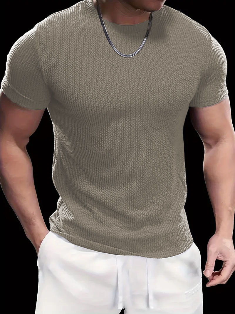 Premium Textured Round Neck T- Shirt