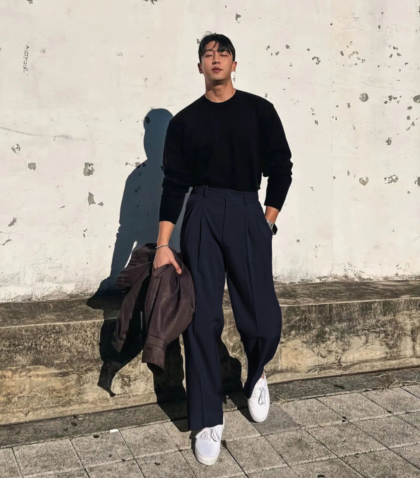 Vintage Linen High Waist Straight Fit Trousers