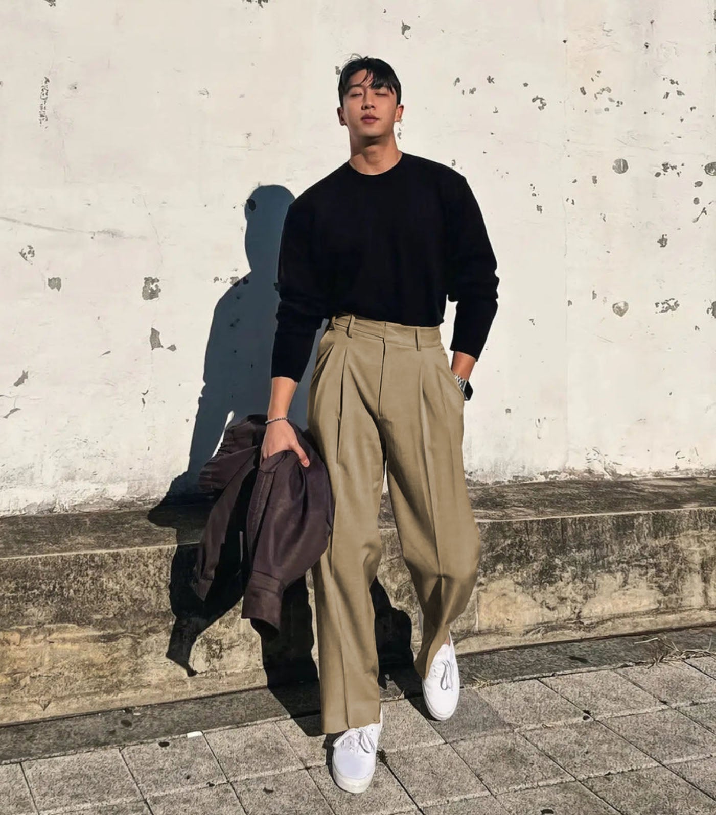 Vintage Linen High Waist Straight Fit Trousers