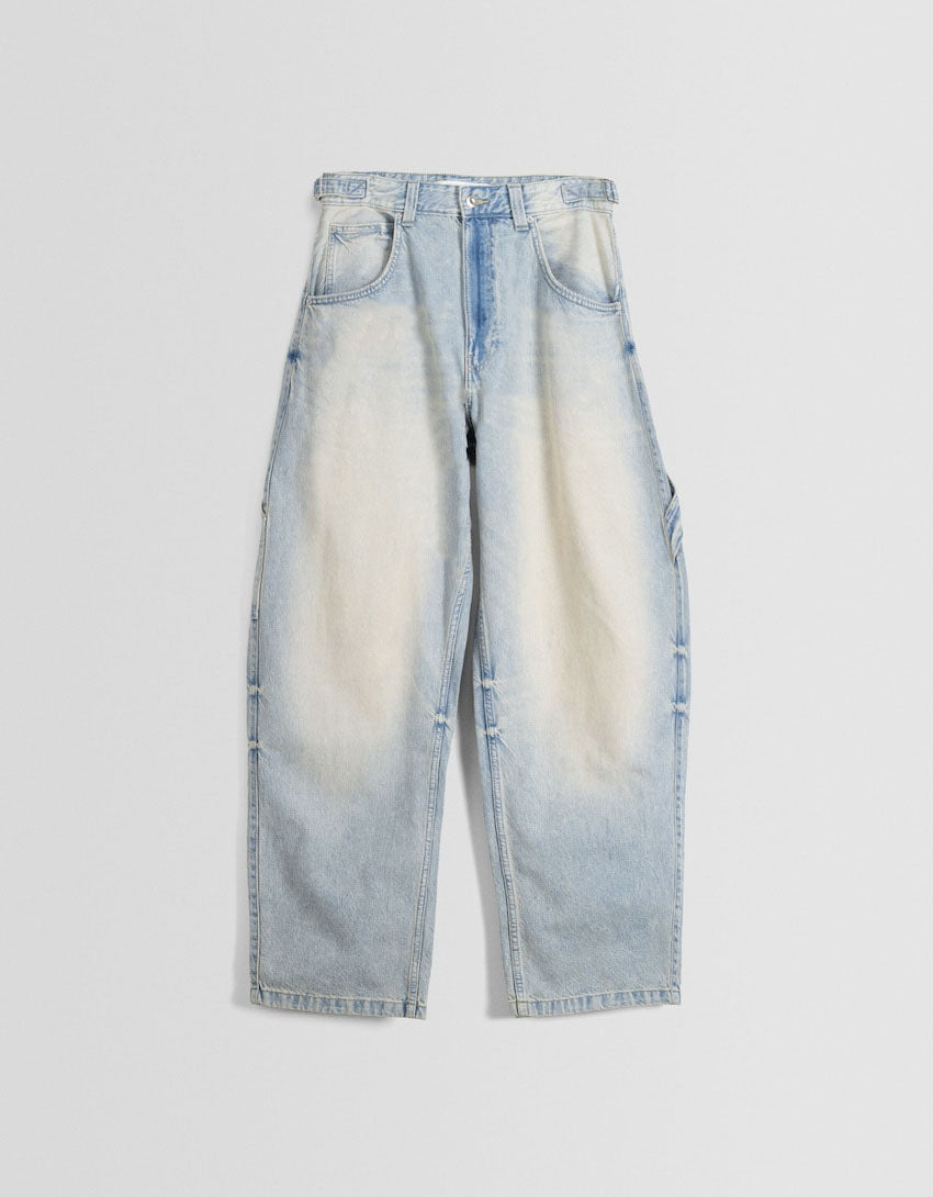 Faded Balloon-Fit Carpenter Jeans