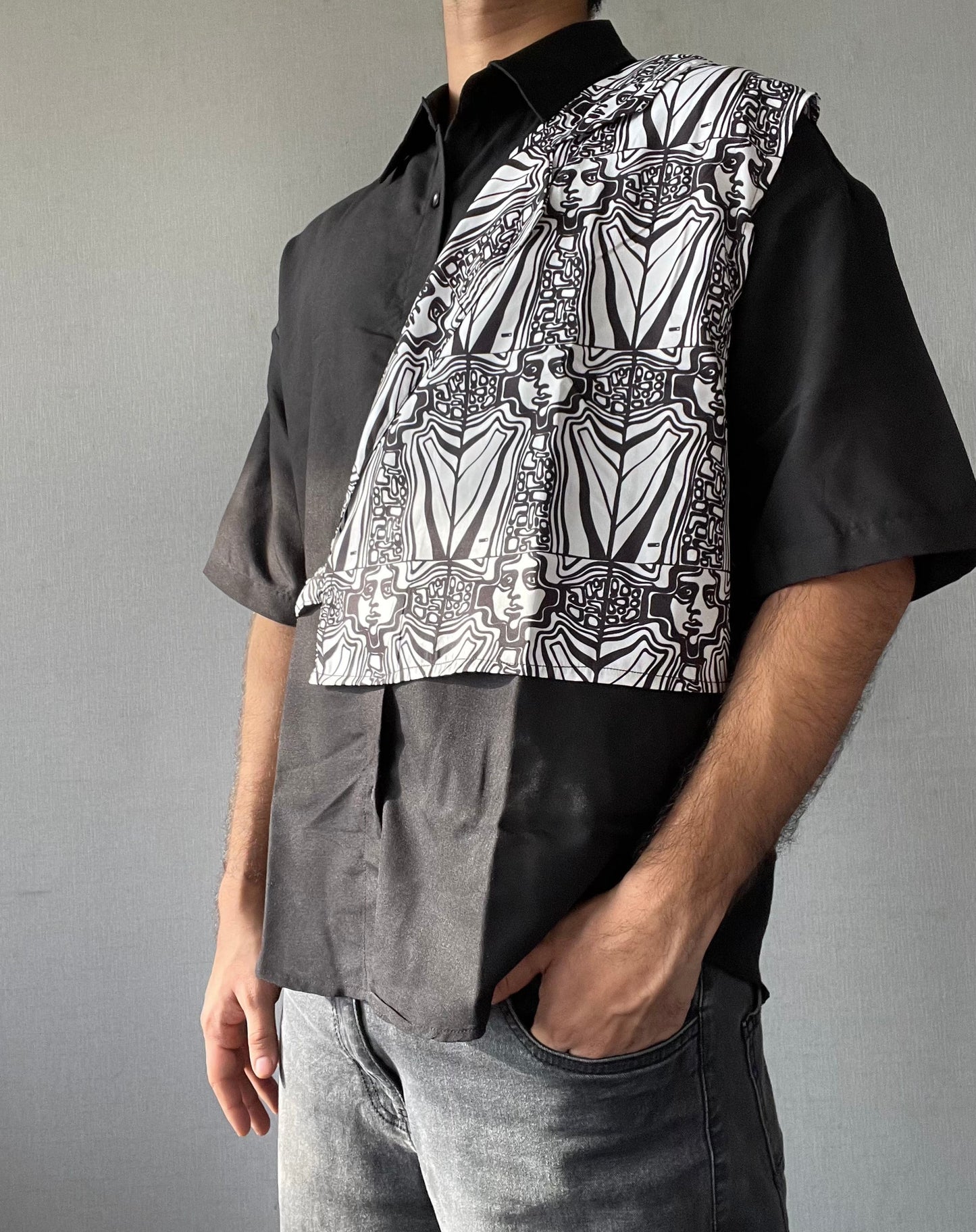 Fancy Over Wrap Layer Korean Shirt