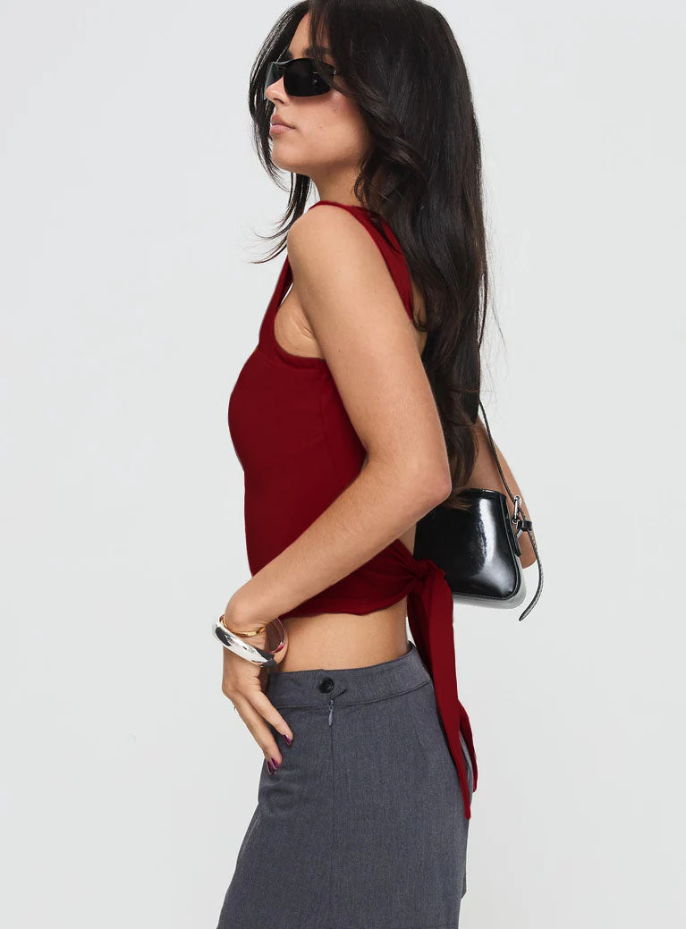 Babe Open Back Tie Top