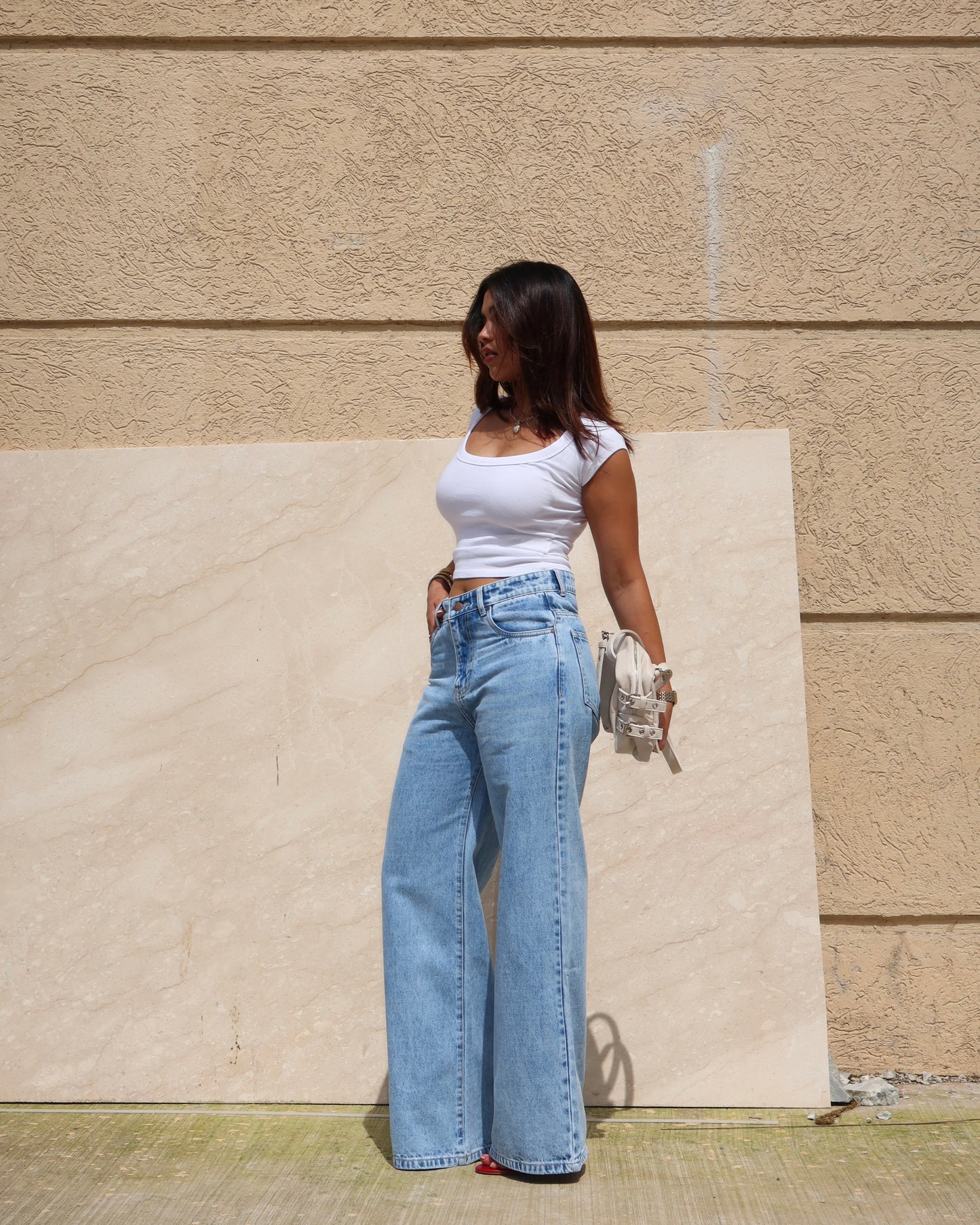 Malibu Blue Fade Wide Jeans