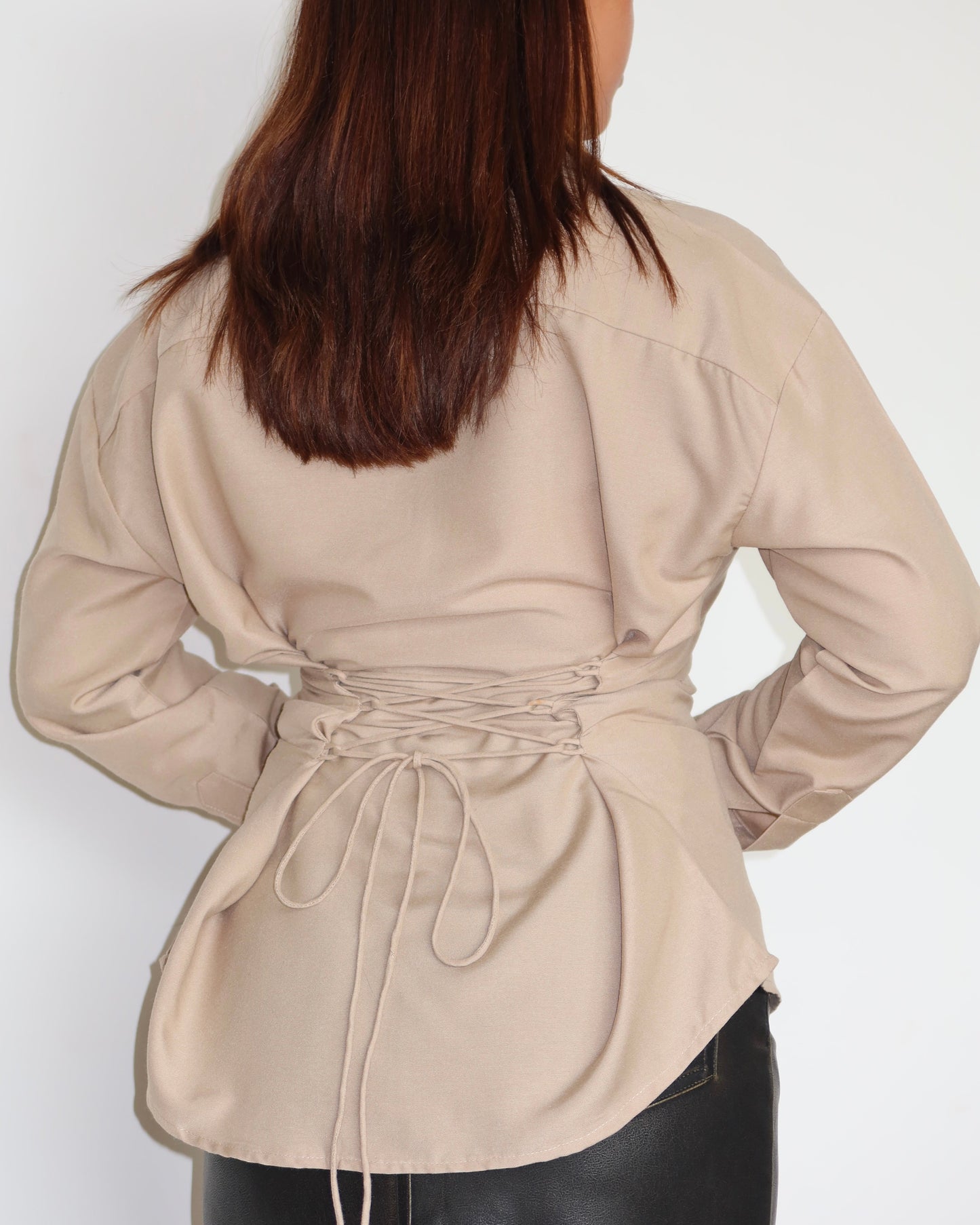 Tie Up Waist Statement Shirt