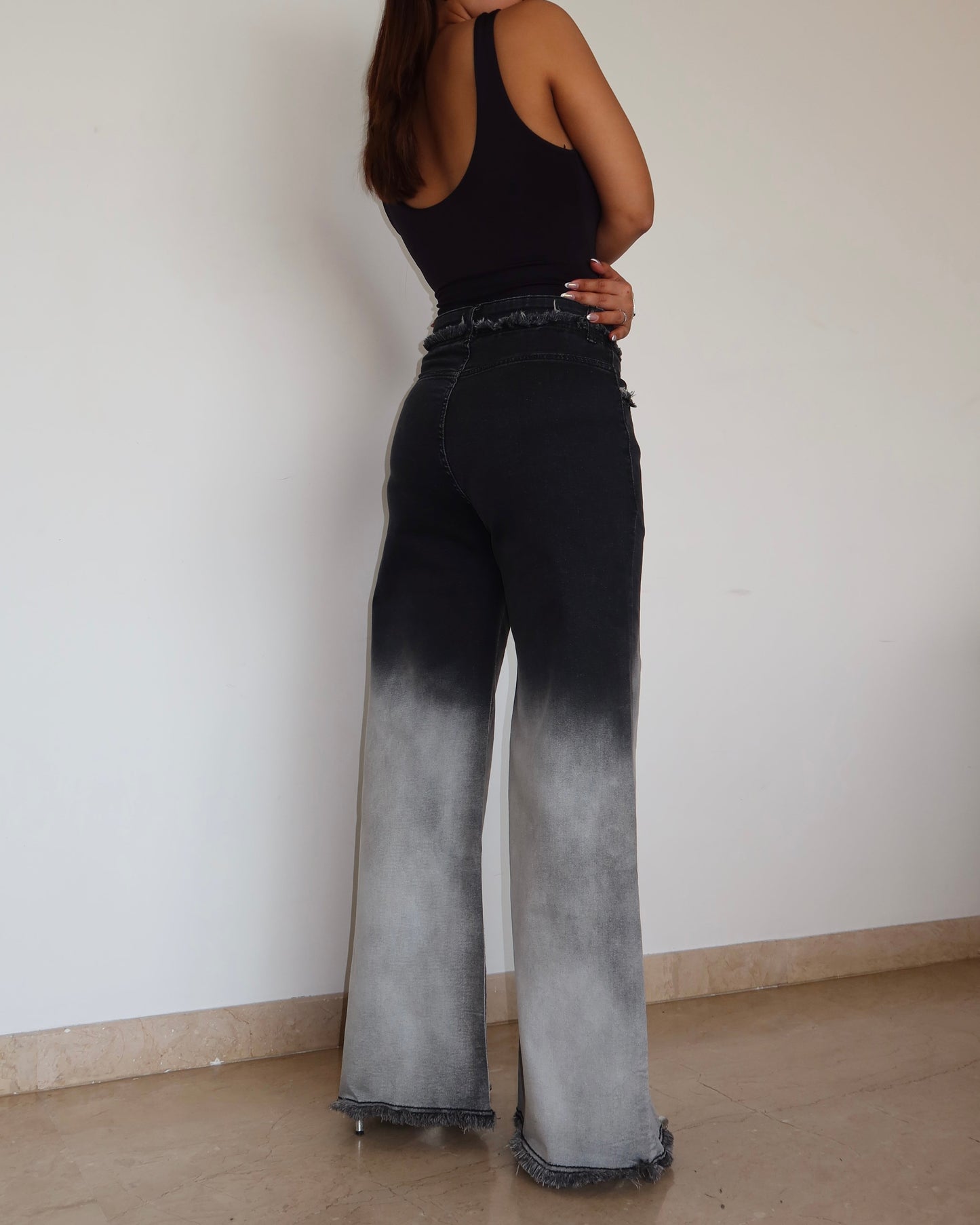 Bare Edge Ombre Wide Leg Jeans