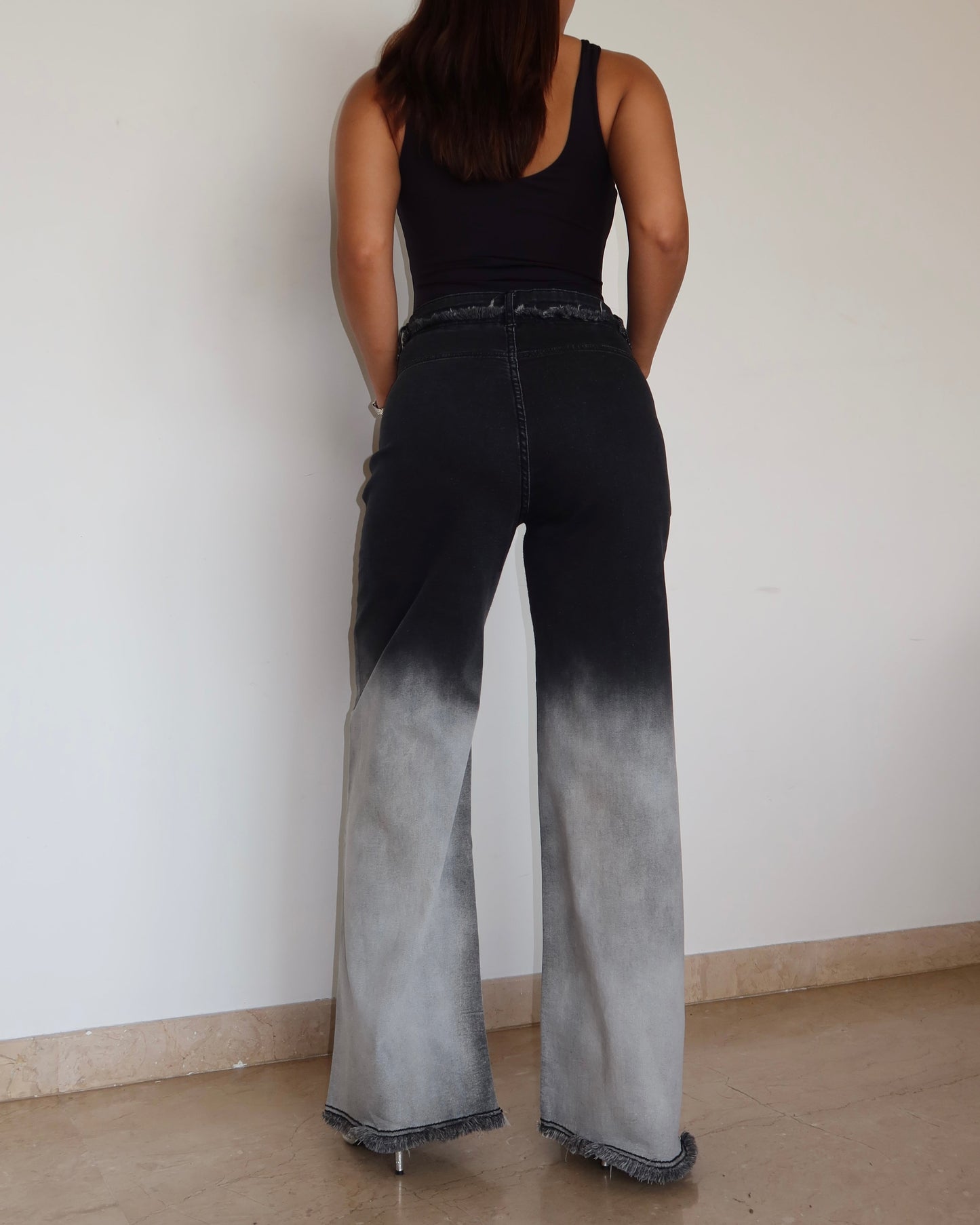 Bare Edge Ombre Wide Leg Jeans