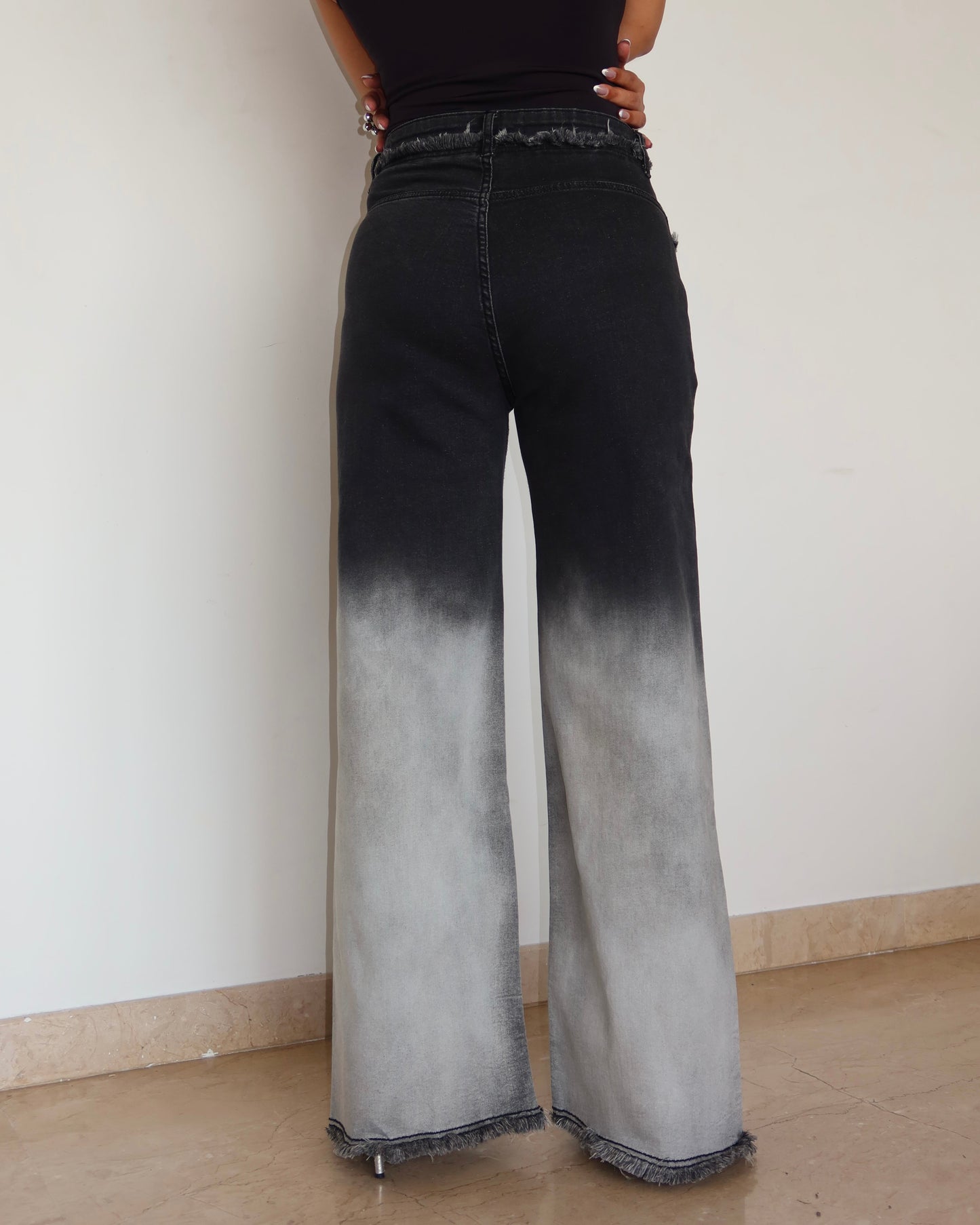Bare Edge Ombre Wide Leg Jeans