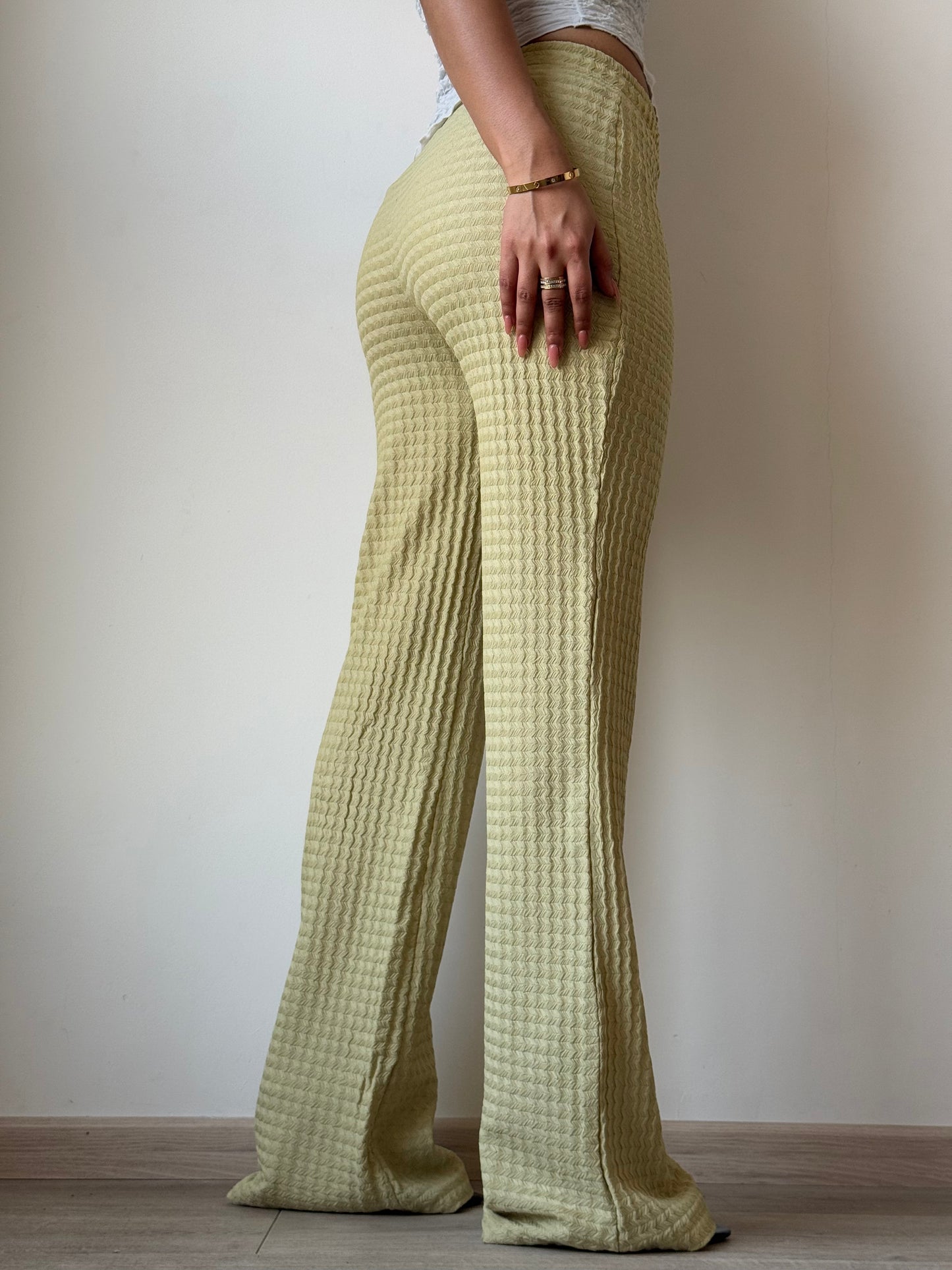 Chevron Edge Flare Leg Pants